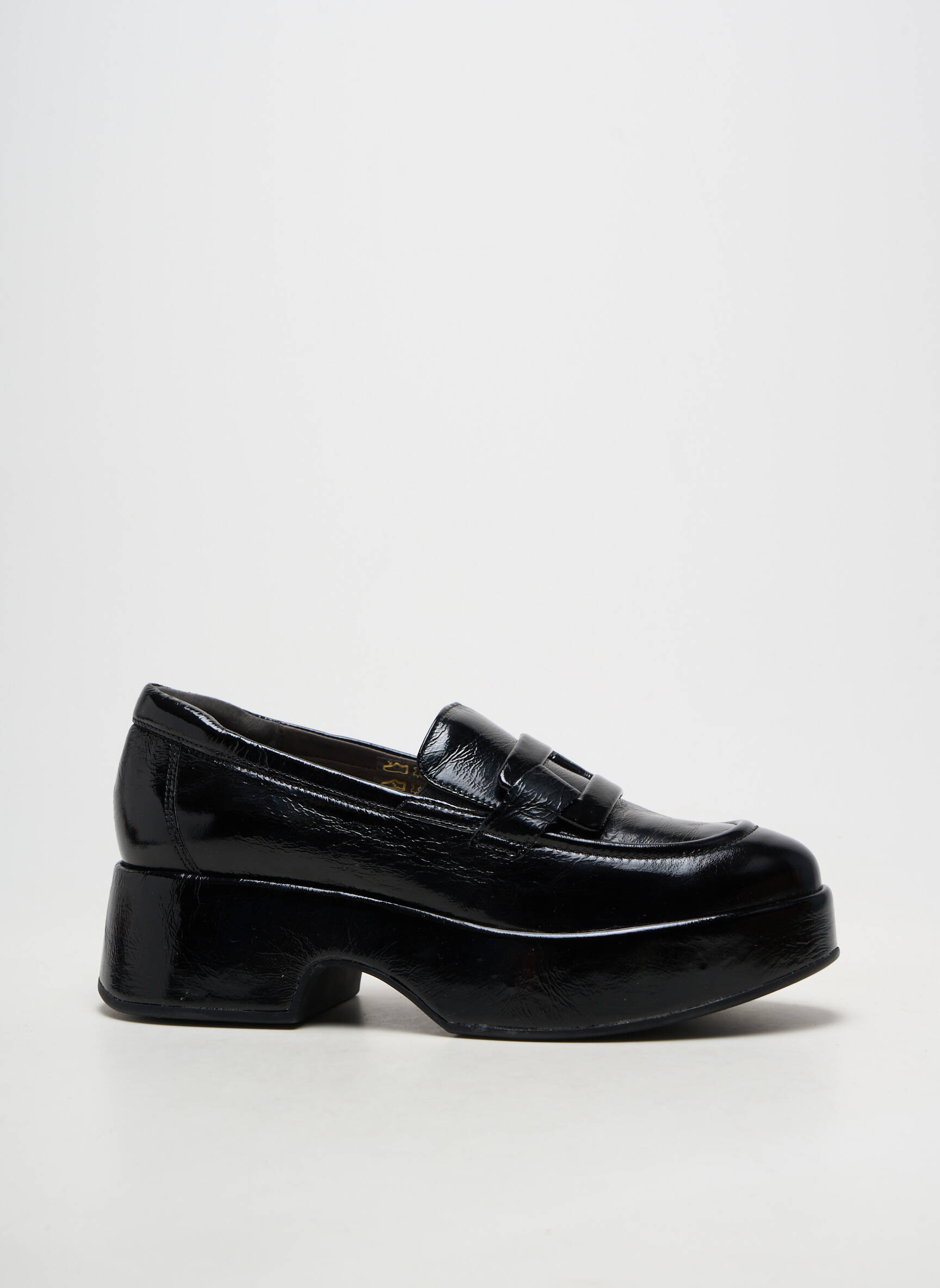 Mocasini material neted toc de 4 la 6 cm negru SOFTWAVES femeie