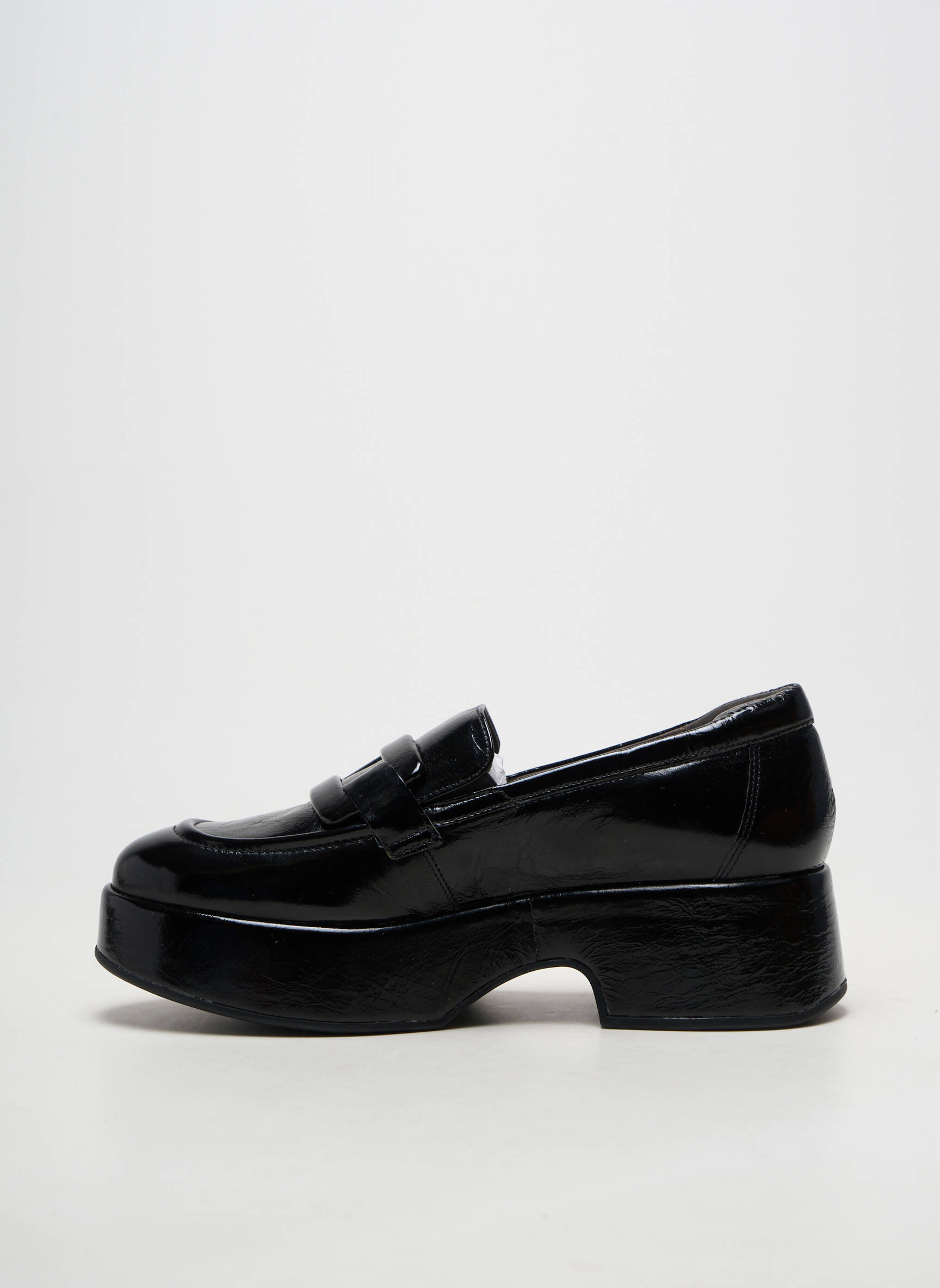 Mocasini material neted toc de 4 la 6 cm negru SOFTWAVES femeie