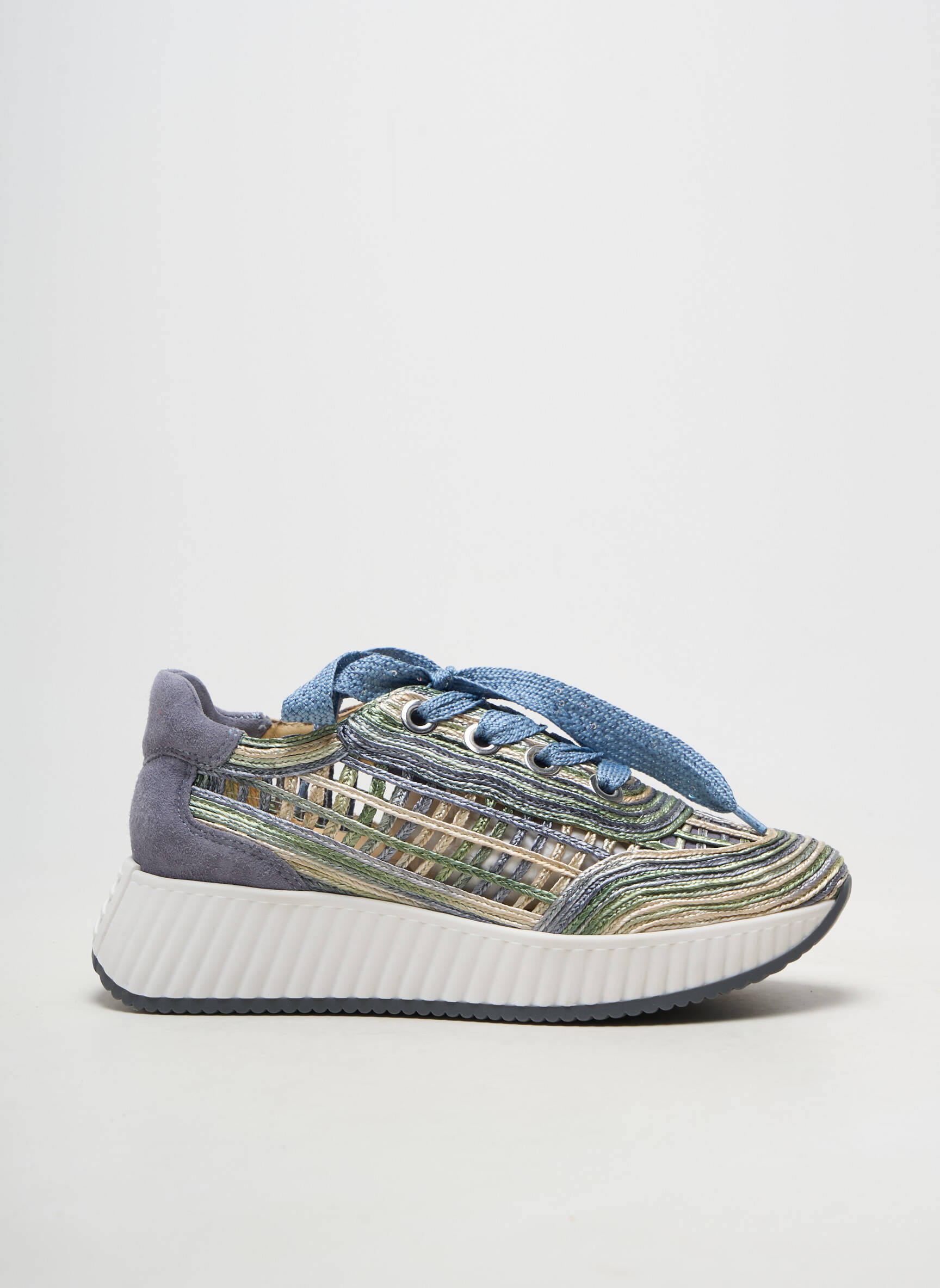 Adidași platformă toc de 4 la 6 cm albastru SOFTWAVES femeie