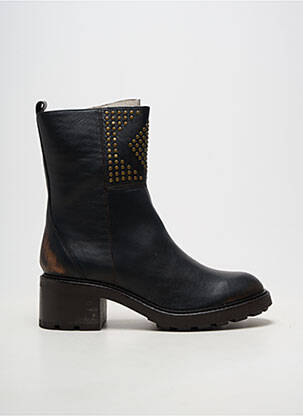 Botine/ghete material neted toc de 4 la 6 cm negru SOFTWAVES femeie
