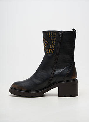 Botine/ghete material neted toc de 4 la 6 cm negru SOFTWAVES femeie
