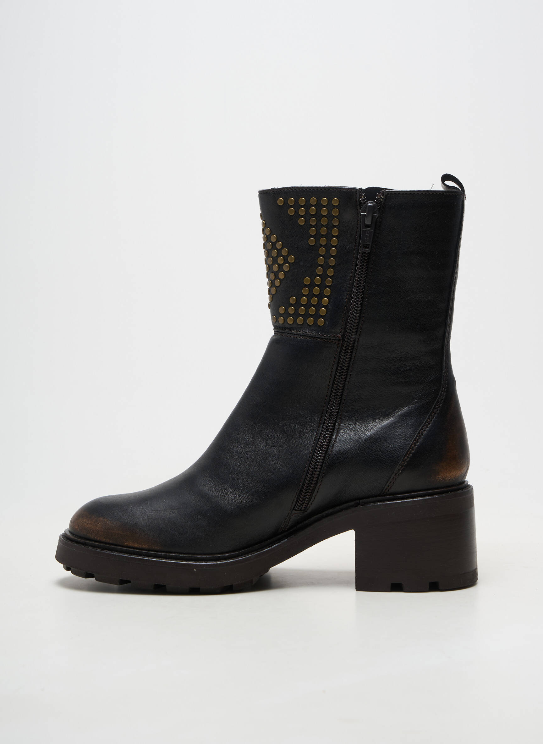 Botine/ghete material neted toc de 4 la 6 cm negru SOFTWAVES femeie