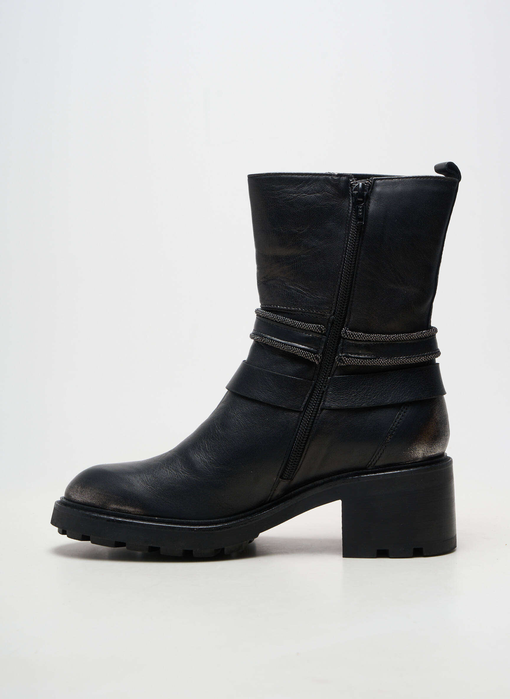 Botine/ghete material neted toc de 4 la 6 cm negru SOFTWAVES femeie