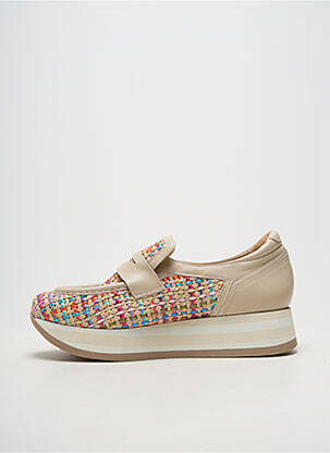 Adidași platformă toc de 4 la 6 cm bej SOFTWAVES femeie