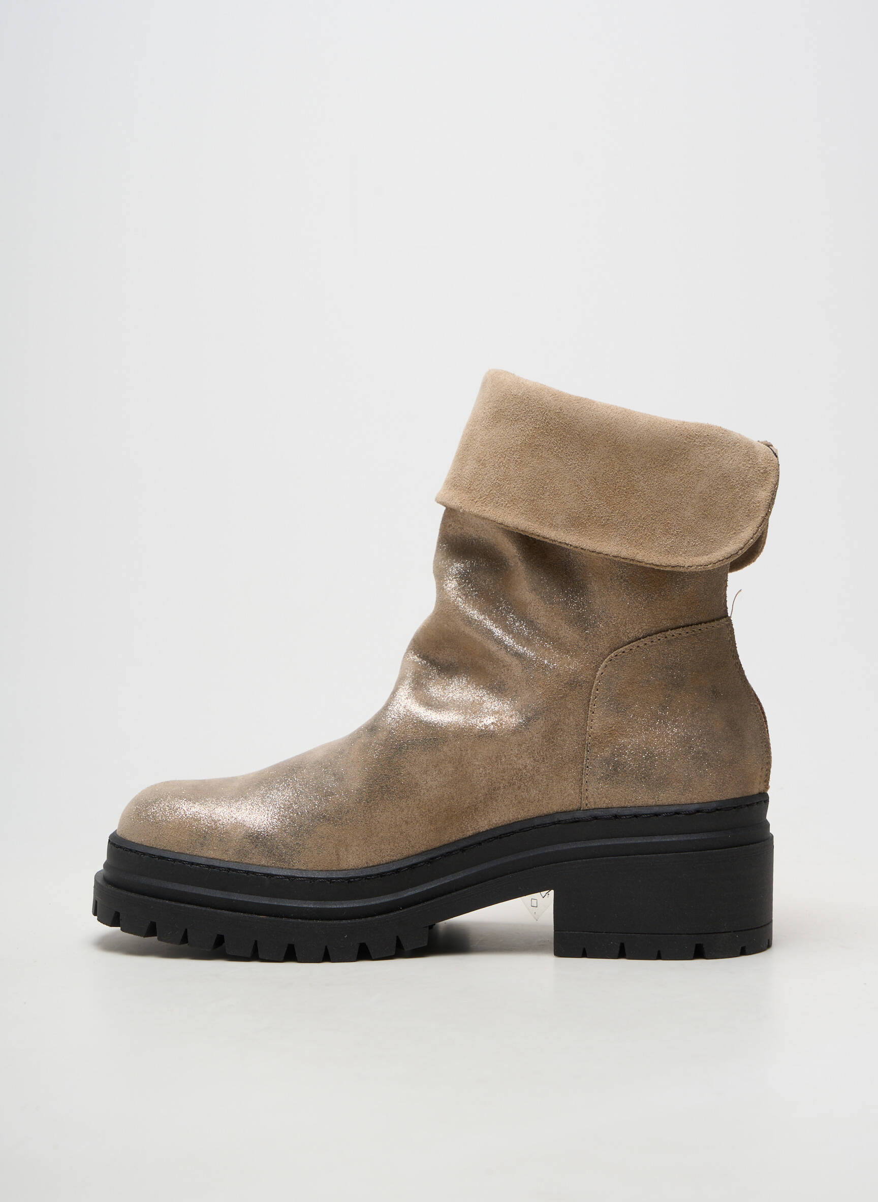 Botine/ghete vârf rotund toc de 4 la 6 cm auriu CASTA femeie