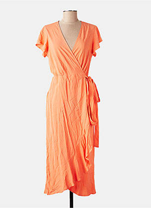 Rochie midi mâneci scurte mâneci scurte portocalie YSABEL MORA femeie