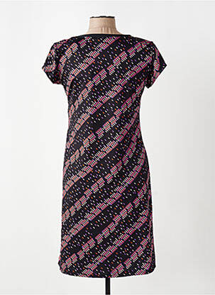 Rochie midi imprimeu fantezie mâneci scurte negru DEIDAD femeie