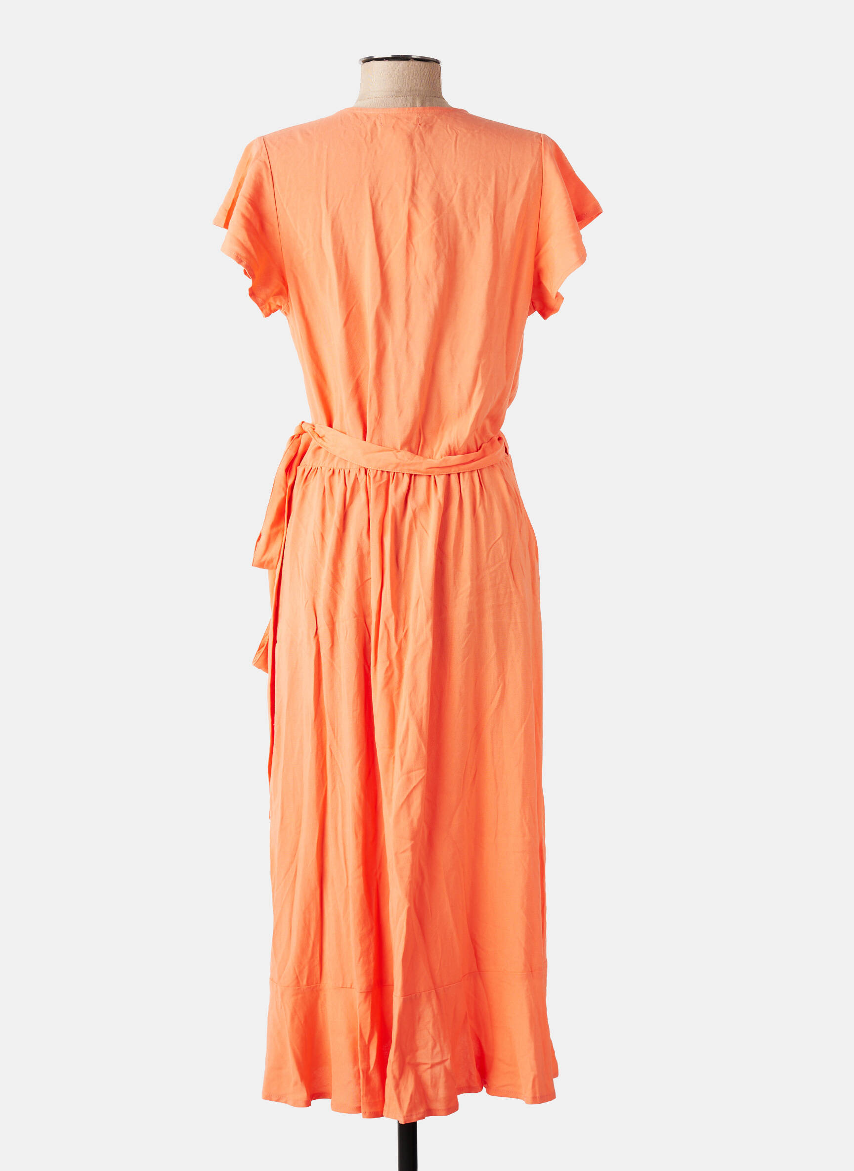 Rochie midi mâneci scurte mâneci scurte portocalie YSABEL MORA femeie
