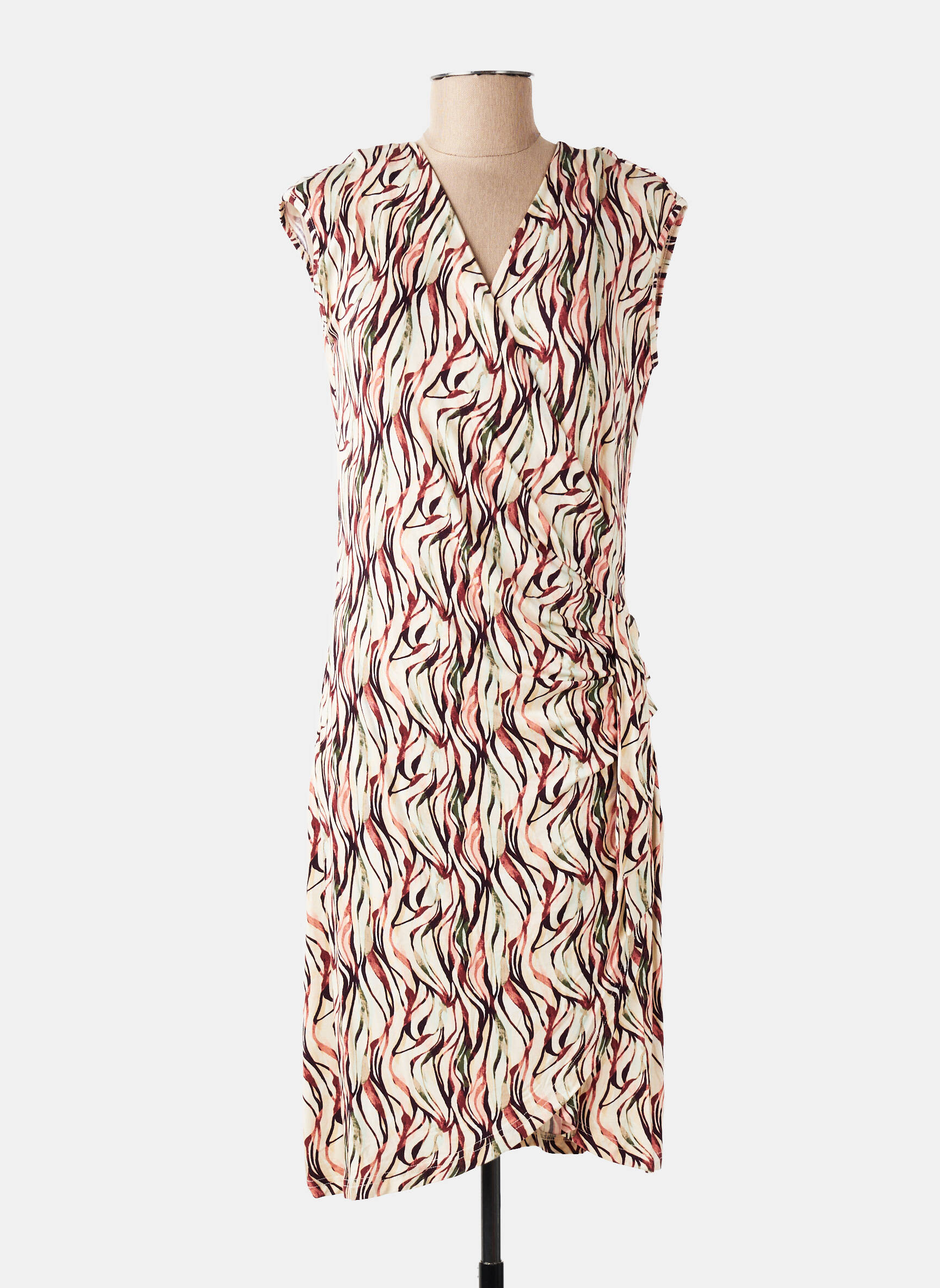 Rochie midi imprimeu fantezie mâneci scurte roz YSABEL MORA femeie