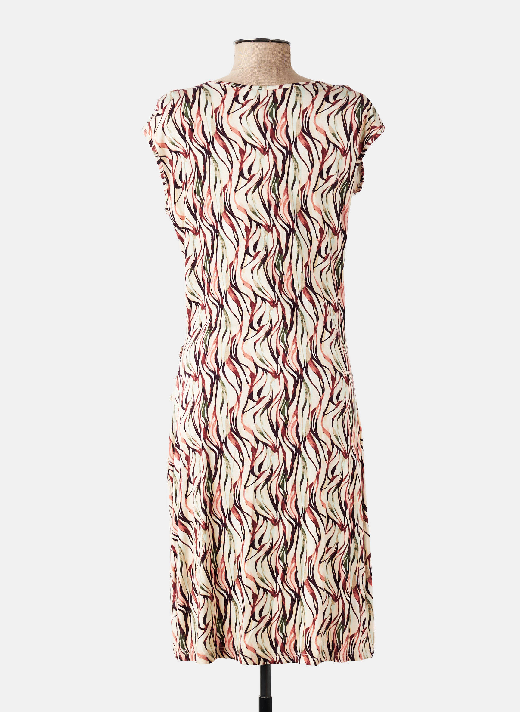 Rochie midi imprimeu fantezie mâneci scurte roz YSABEL MORA femeie