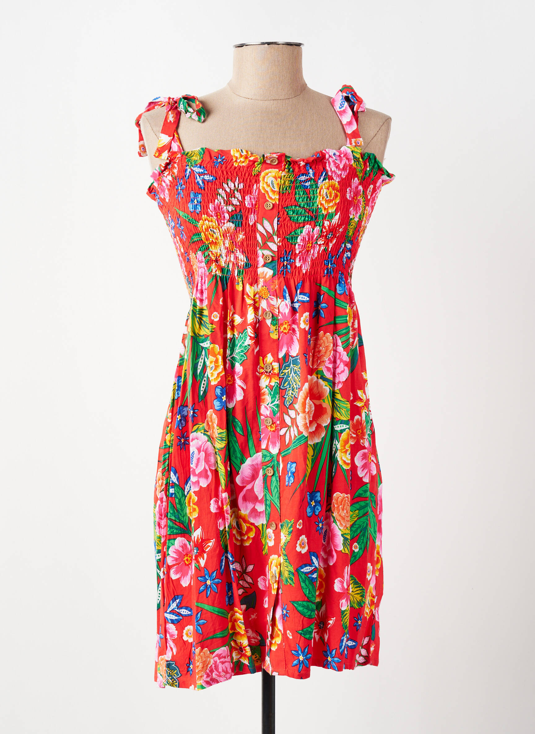 Rochie midi imprimeu floral bretele subțiri roșu YSABEL MORA femeie