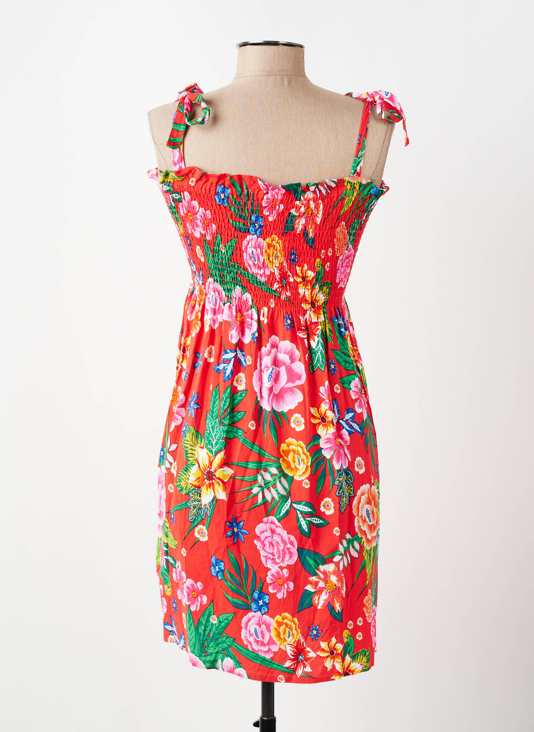 Rochie midi imprimeu floral bretele subțiri roșu YSABEL MORA femeie