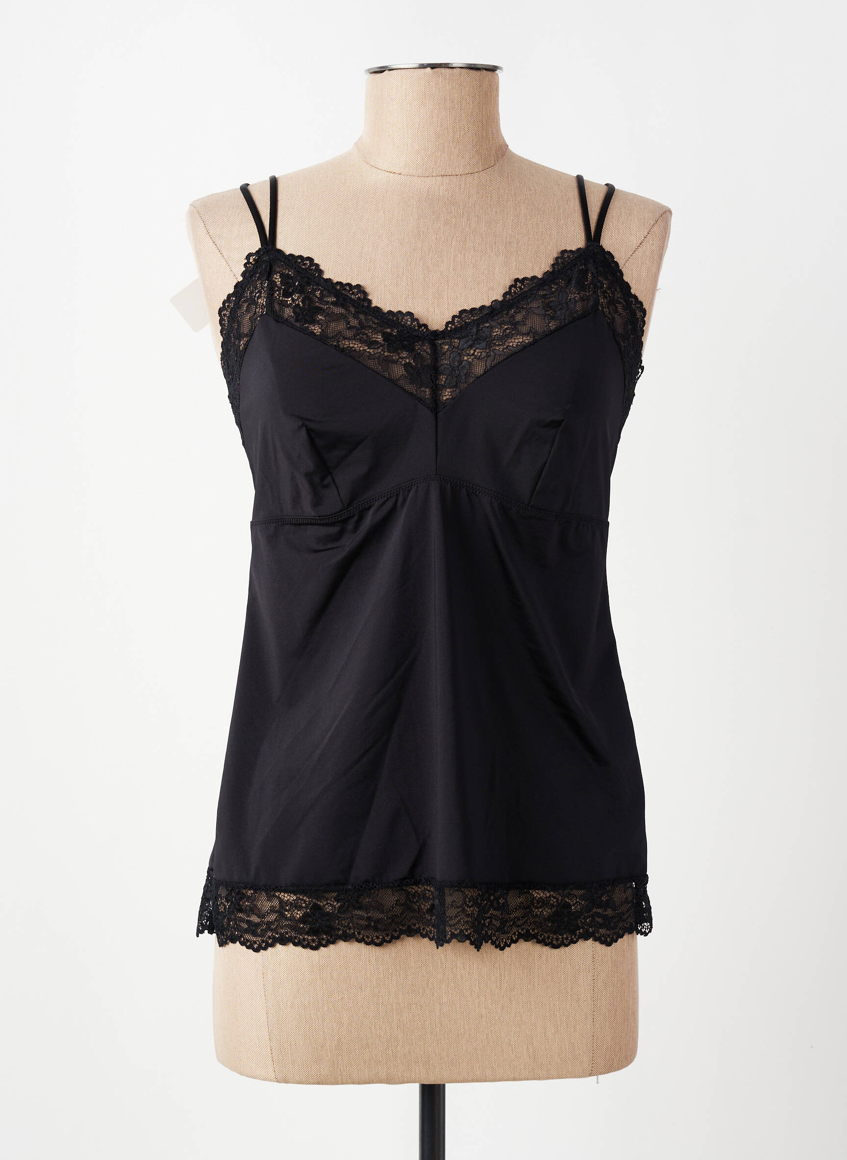 Top/caraco țesătură satinată negru LINGADORE femeie