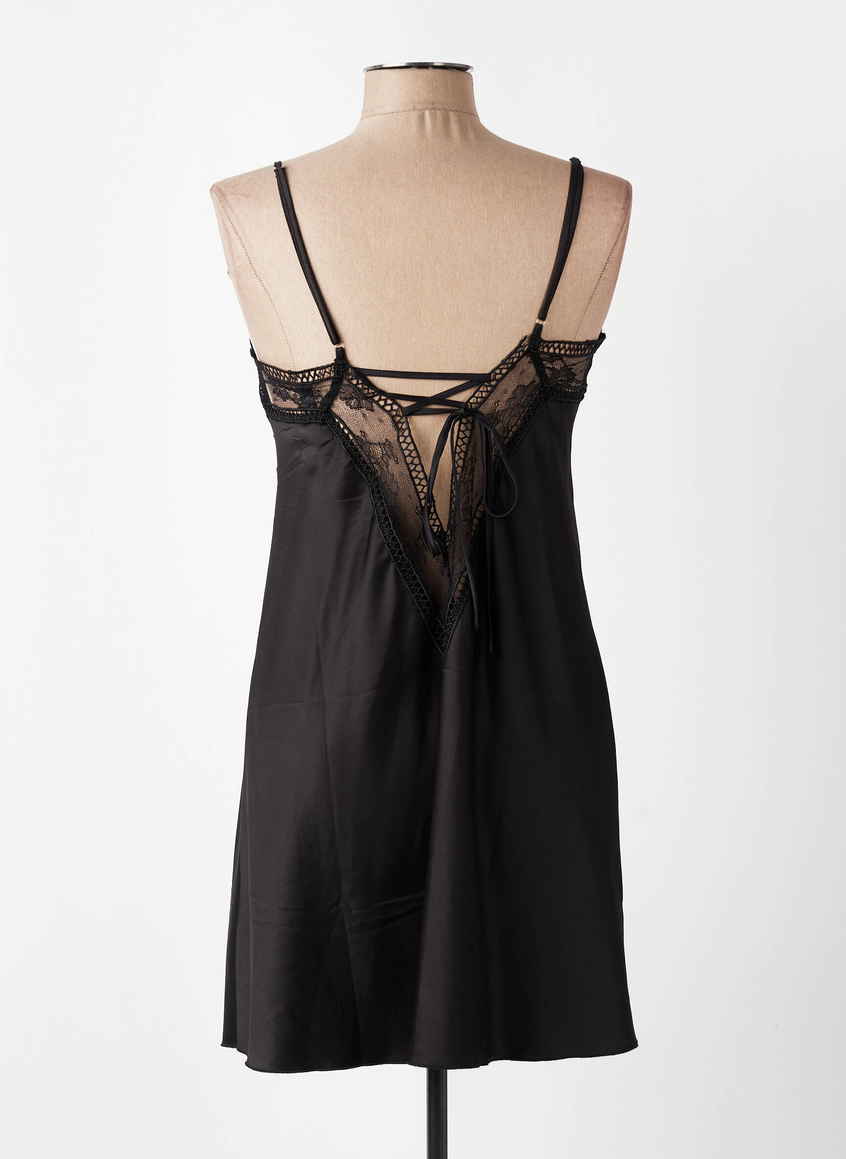 Nuisetă/combinetă efect material satinat negru LINGADORE femeie