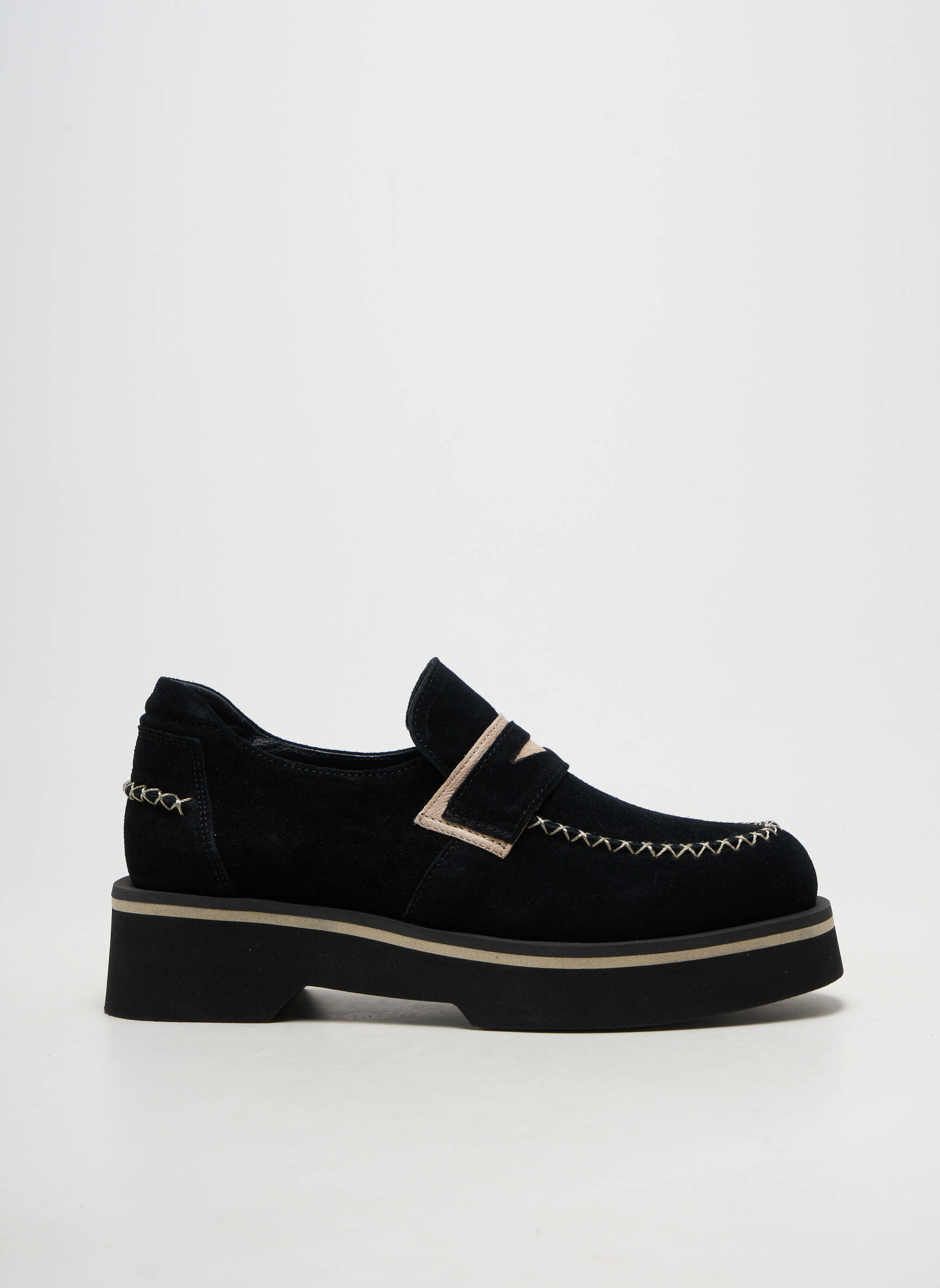 Mocasini vârf rotund toc de 4 la 6 cm negru CASTA femeie