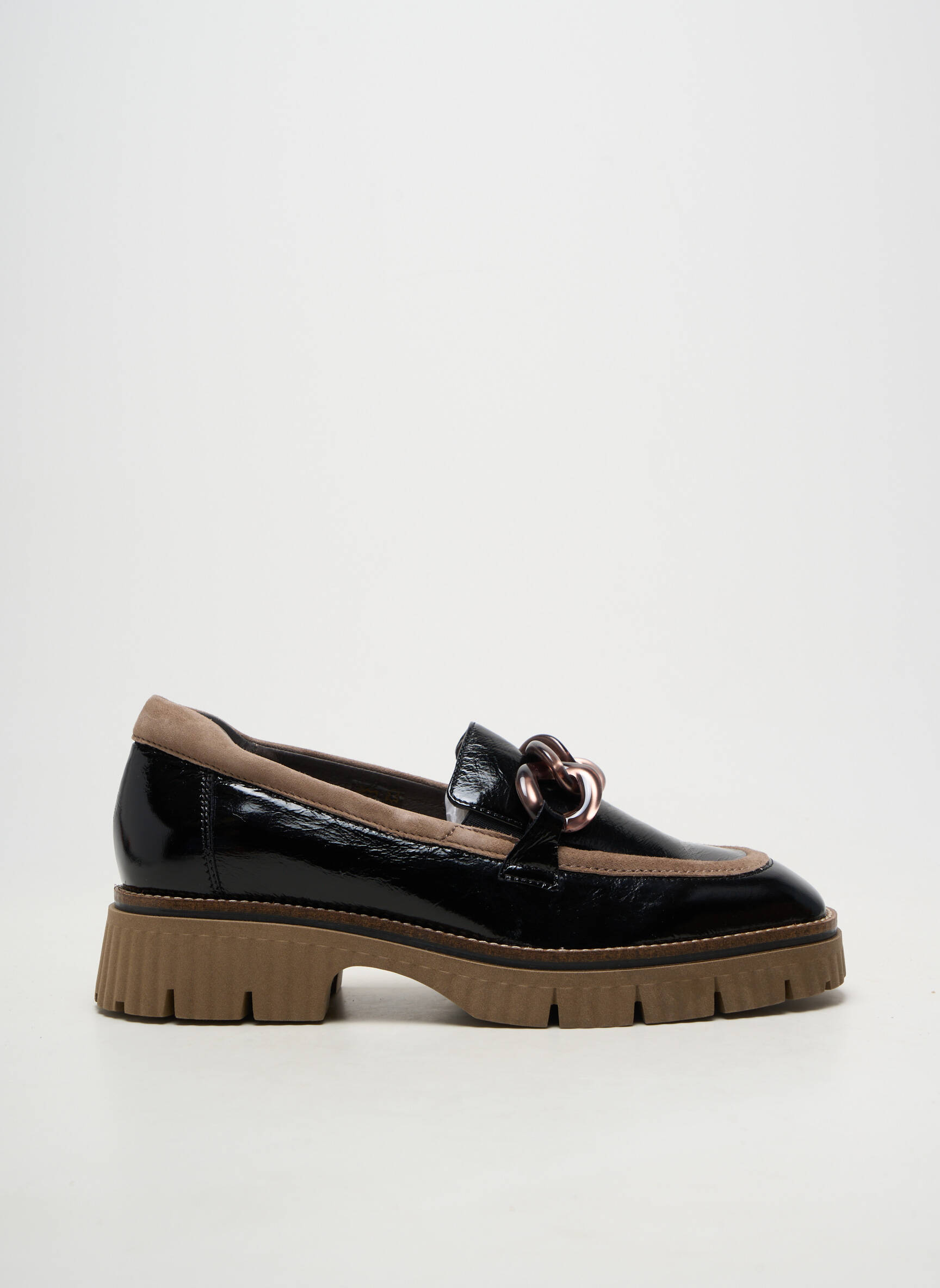 Mocasini material neted toc de 4 la 6 cm negru SOFTWAVES femeie
