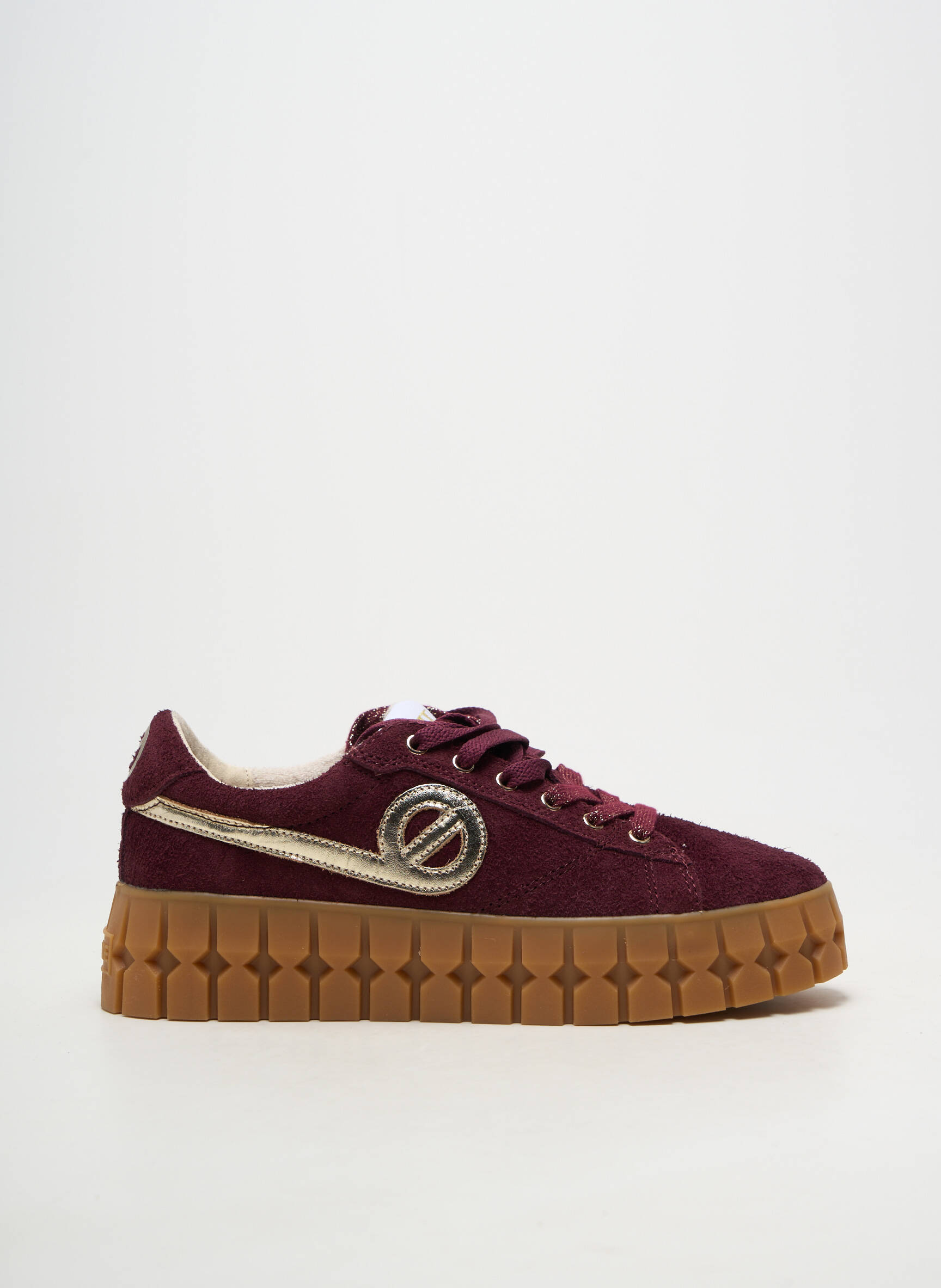Adidași nubuc toc de 4 la 6 cm violet NO NAME femeie
