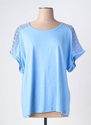 Tricou croială dreaptă mâneci scurte albastru BRANDTEX femeie