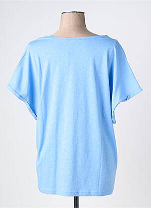 Tricou croială dreaptă mâneci scurte albastru BRANDTEX femeie
