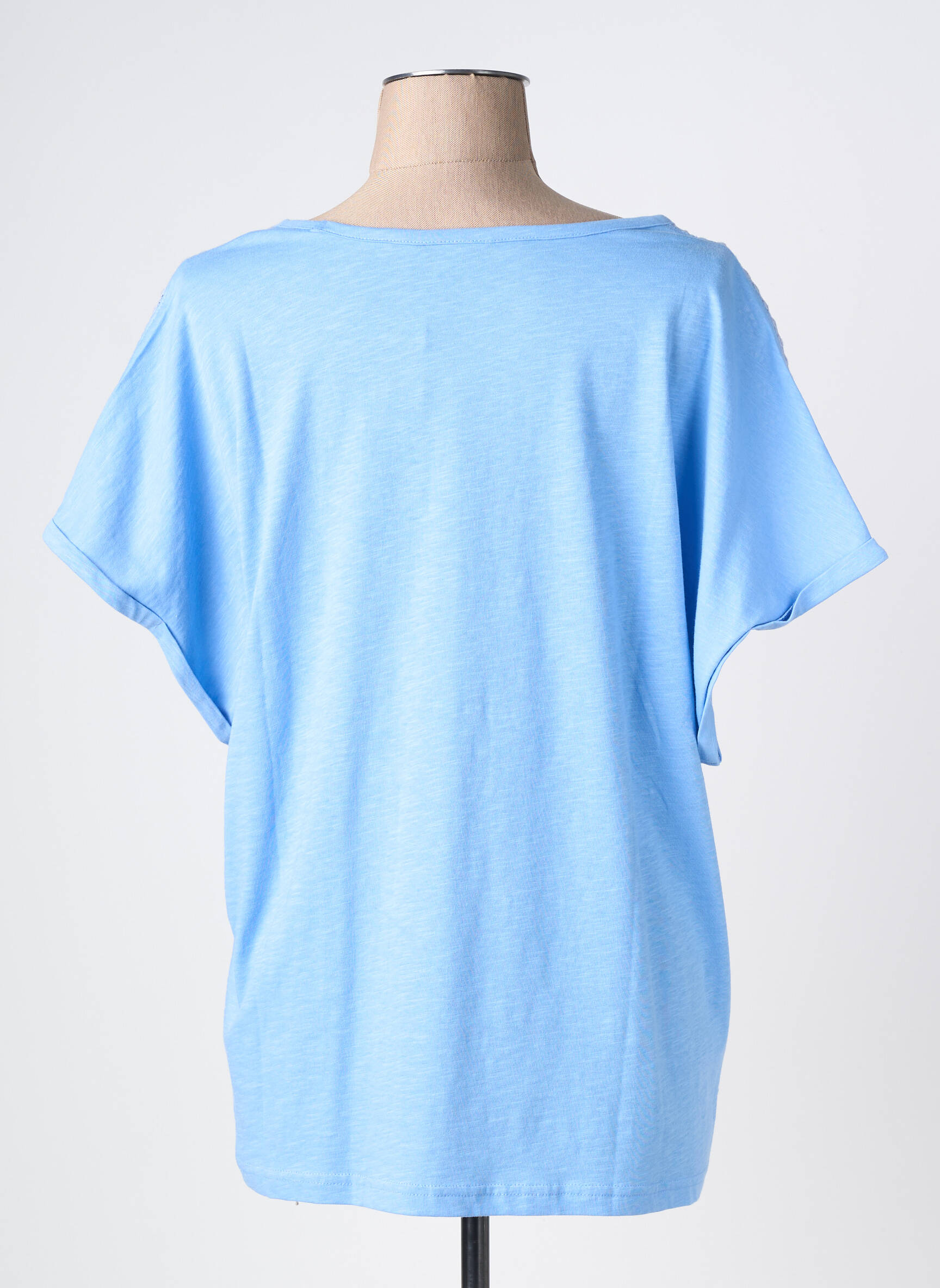 Tricou croială dreaptă mâneci scurte albastru BRANDTEX femeie