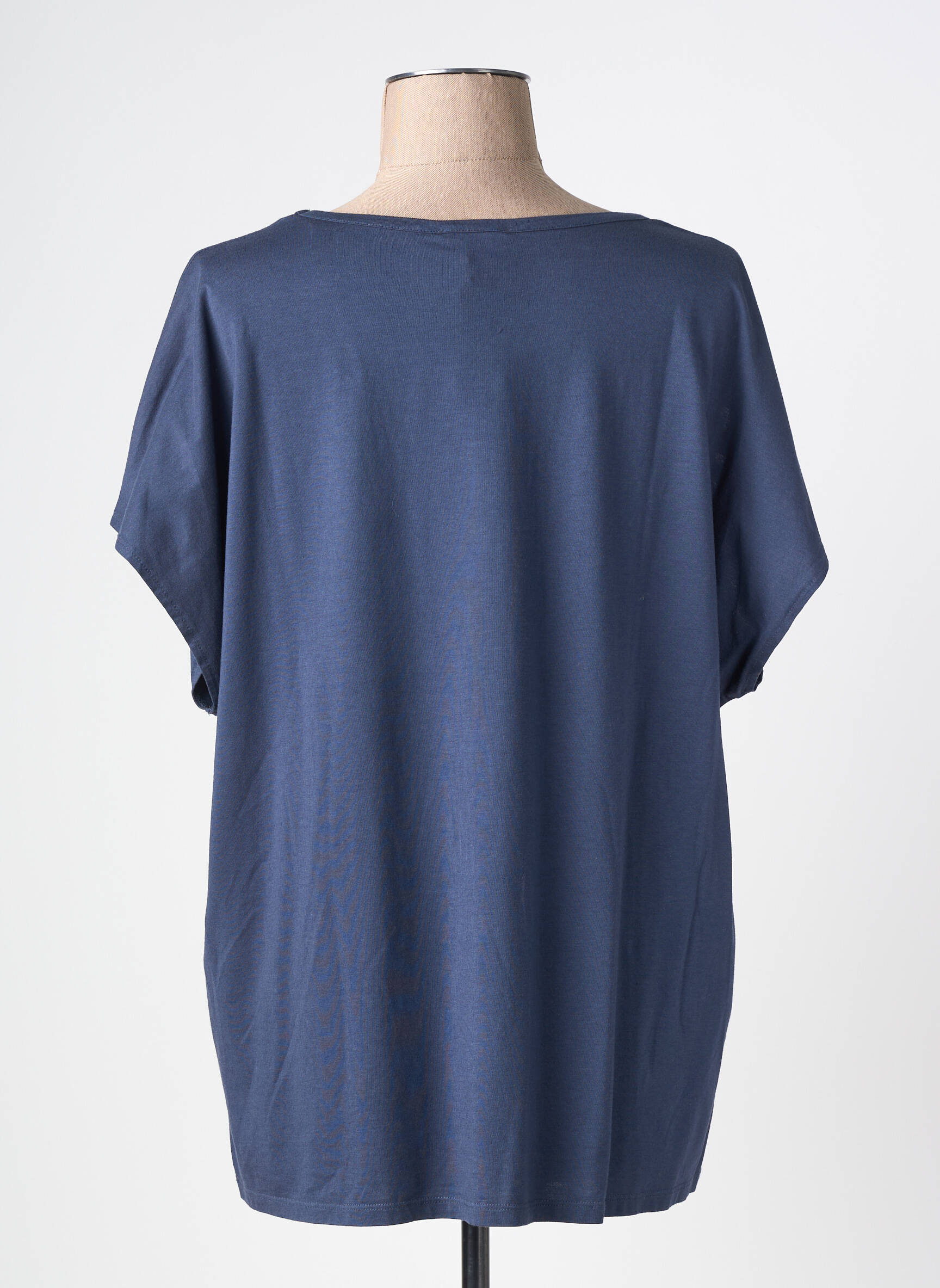 Tricou croială dreaptă mâneci scurte albastru JULIE GUERLANDE femeie