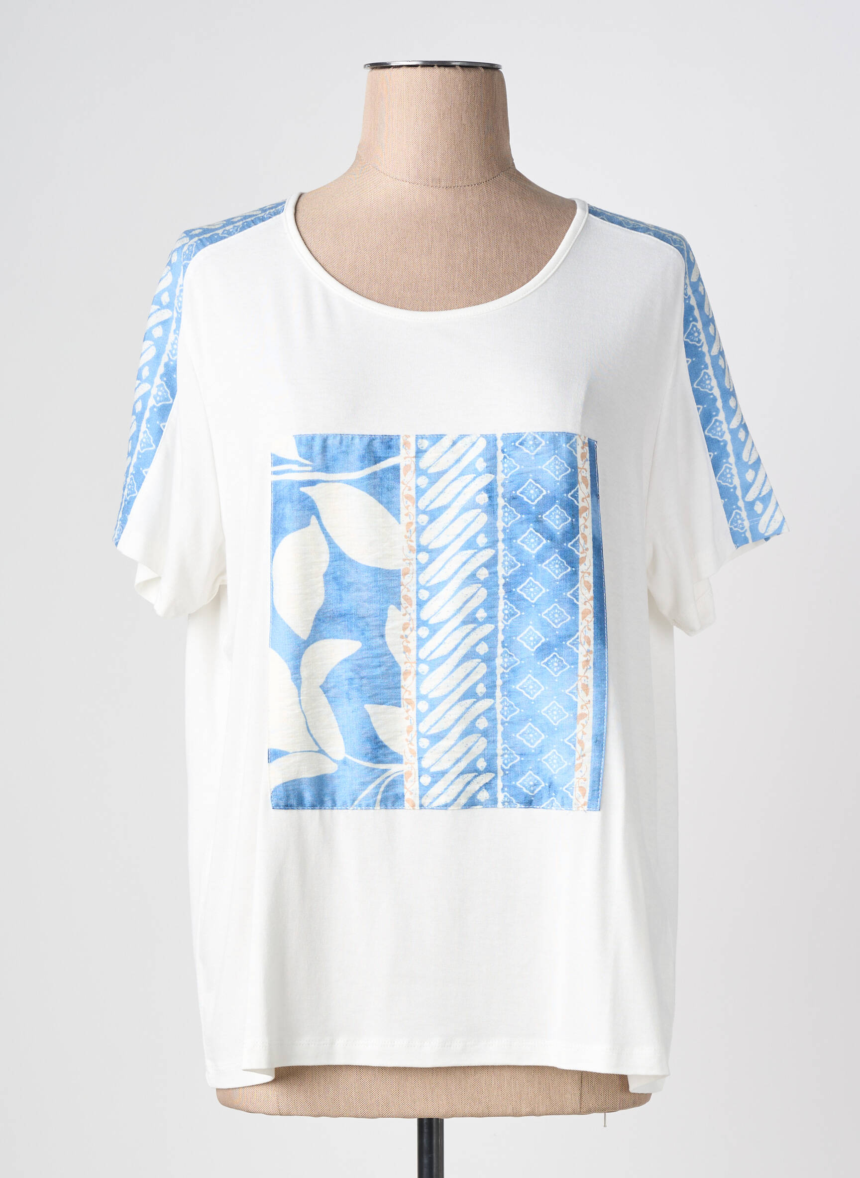 Tricou imprimeu fantezie mâneci scurte albastru MCM femeie