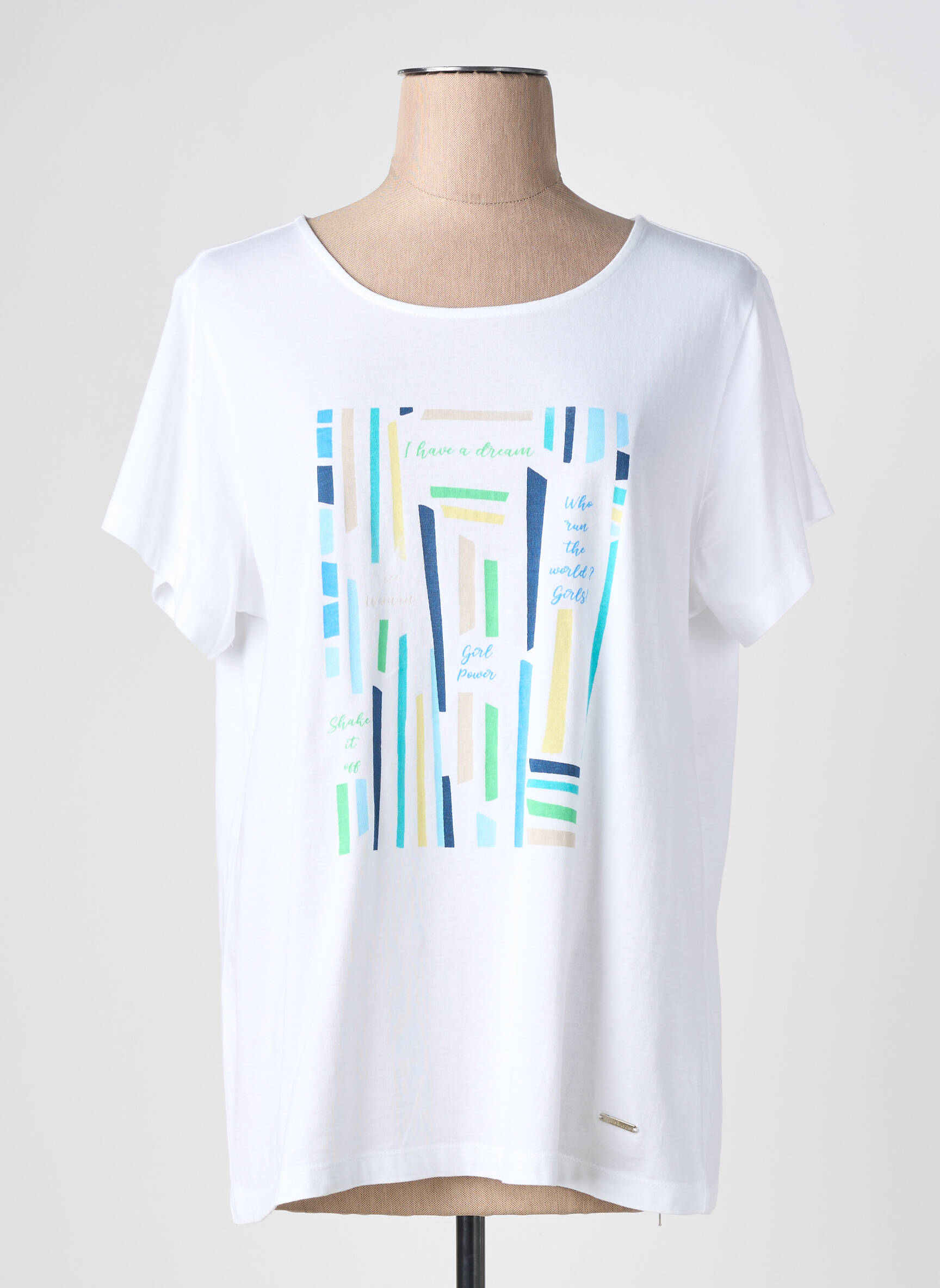Tricou imprimeu fantezie mâneci scurte alb AGATHE & LOUISE femeie