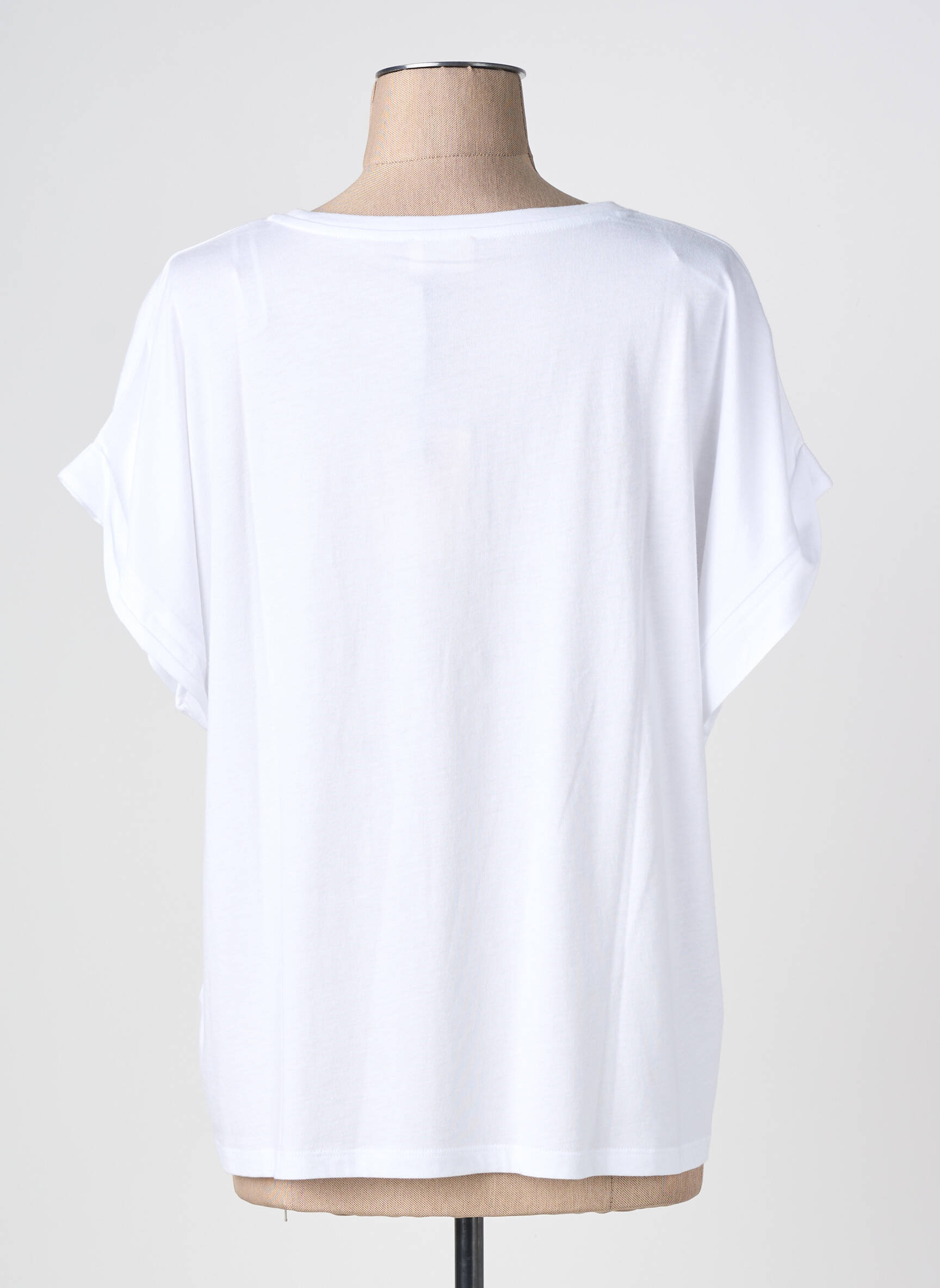 Tricou croială dreaptă mâneci scurte alb JULIE GUERLANDE femeie