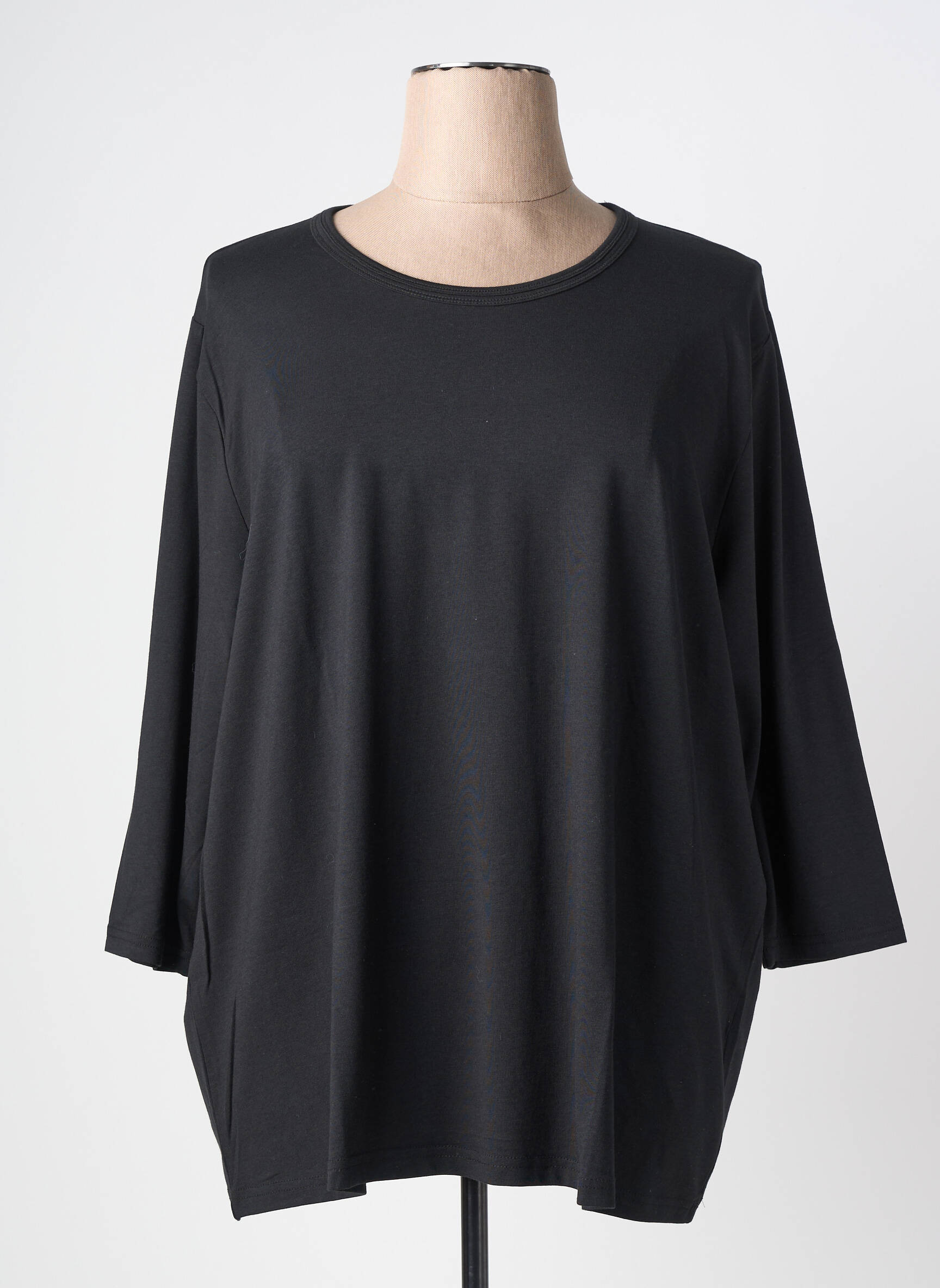 Tricou mâneci 3/4 mâneci 3/4 negru SIGNATURE femeie