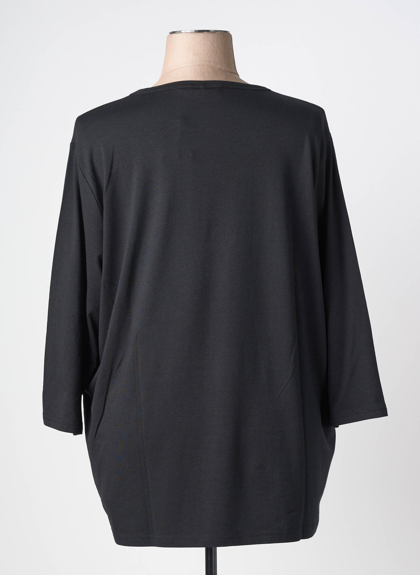 Tricou mâneci 3/4 mâneci 3/4 negru SIGNATURE femeie