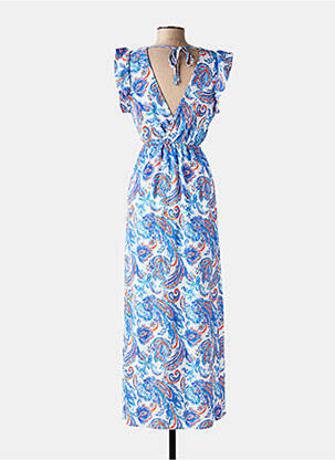 Rochie midi imprimeu fantezie mâneci scurte albastru MAELLE femeie