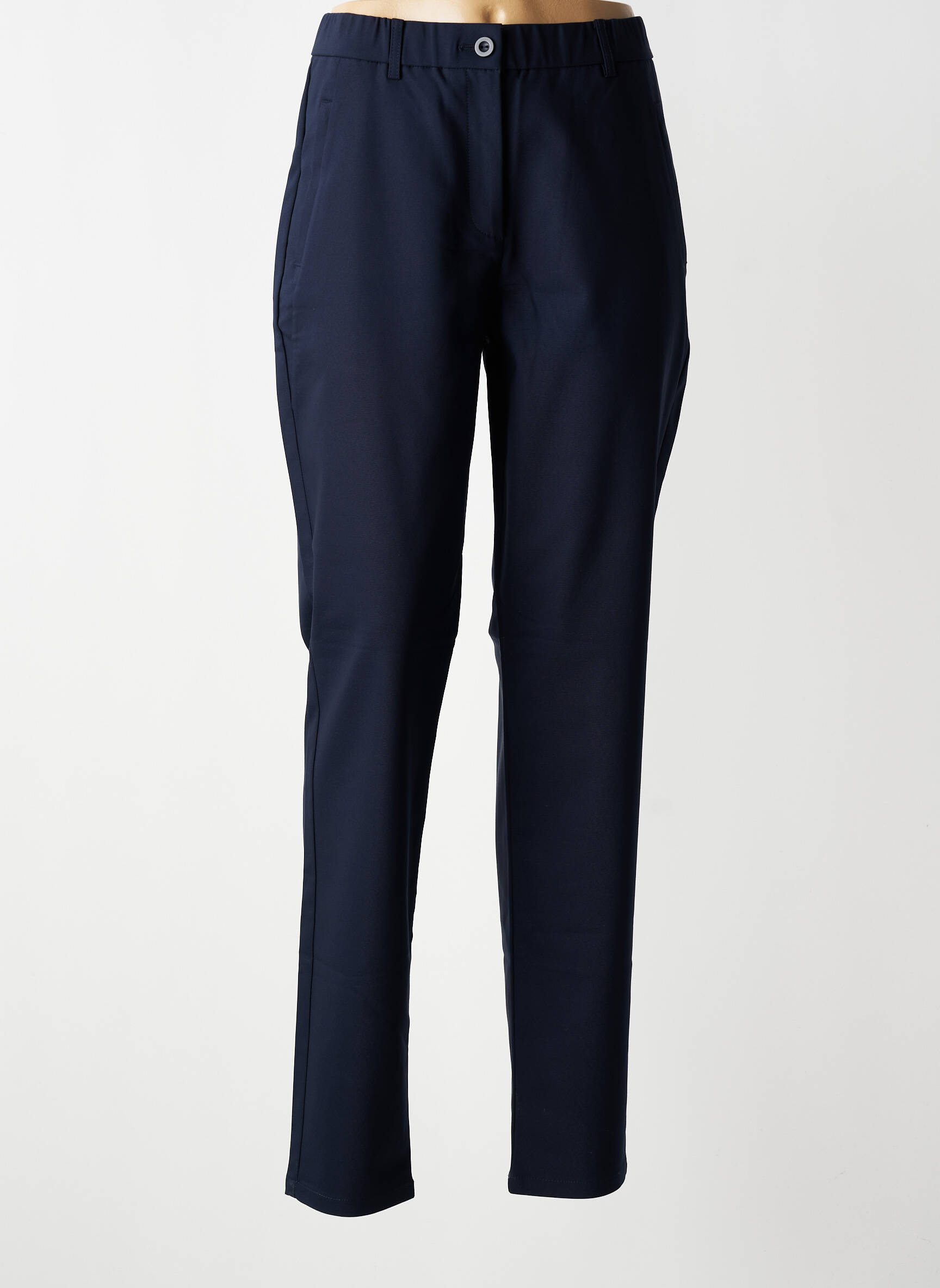 Pantalon slim talie elastică mărime normală albastru SIGNATURE femeie
