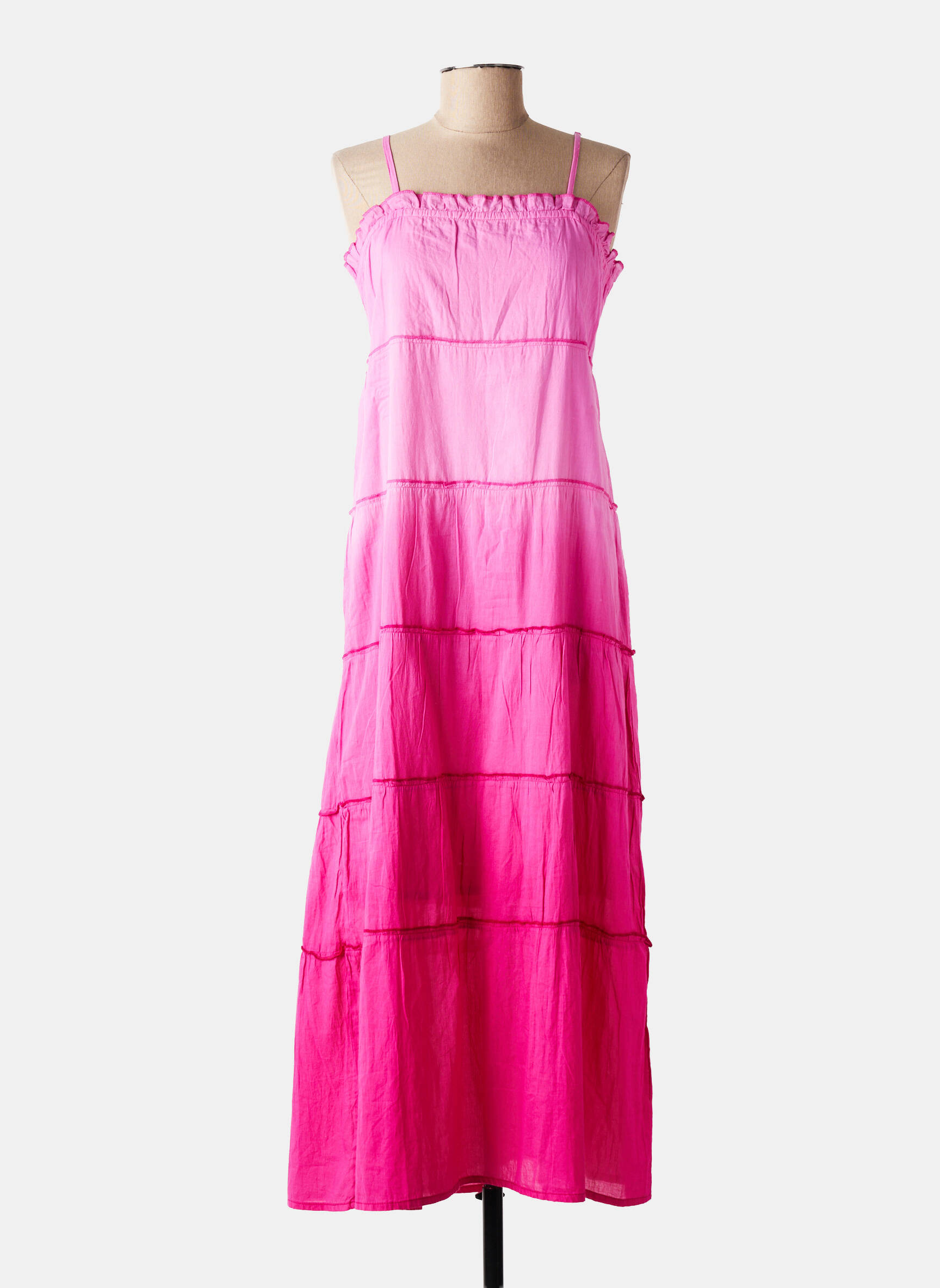 Rochie lungă croială fluidă bretele subțiri roz L'ATELIER D'ANNA femeie