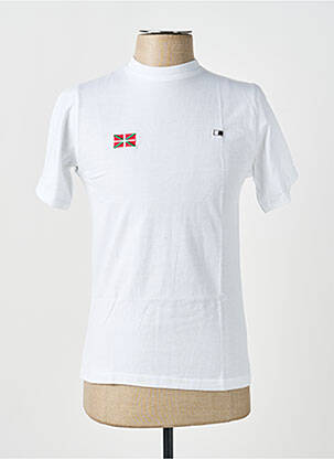 Tricou broderie mâneci scurte alb GWEN & BLACK bărbat