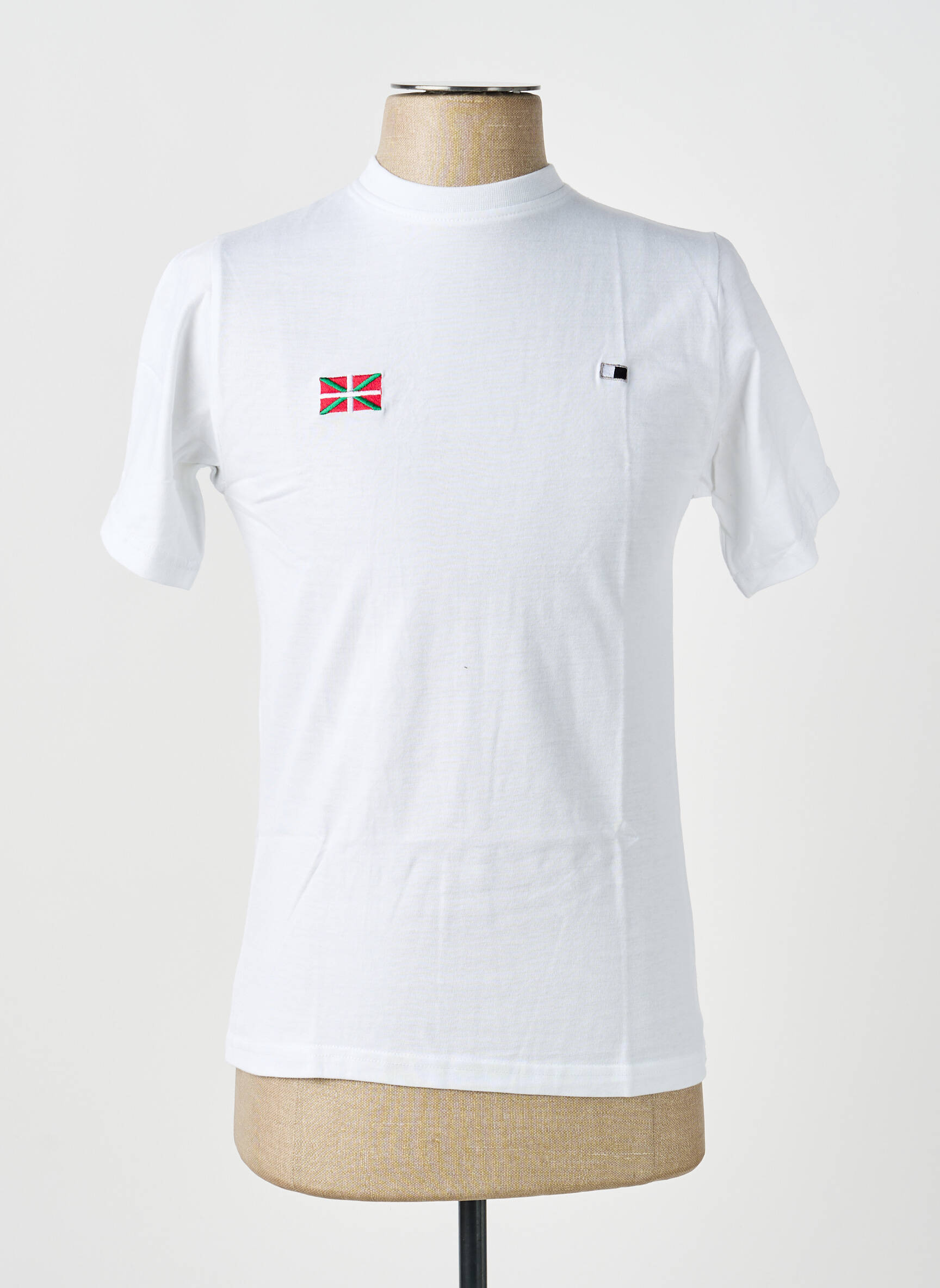 Tricou broderie mâneci scurte alb GWEN & BLACK bărbat