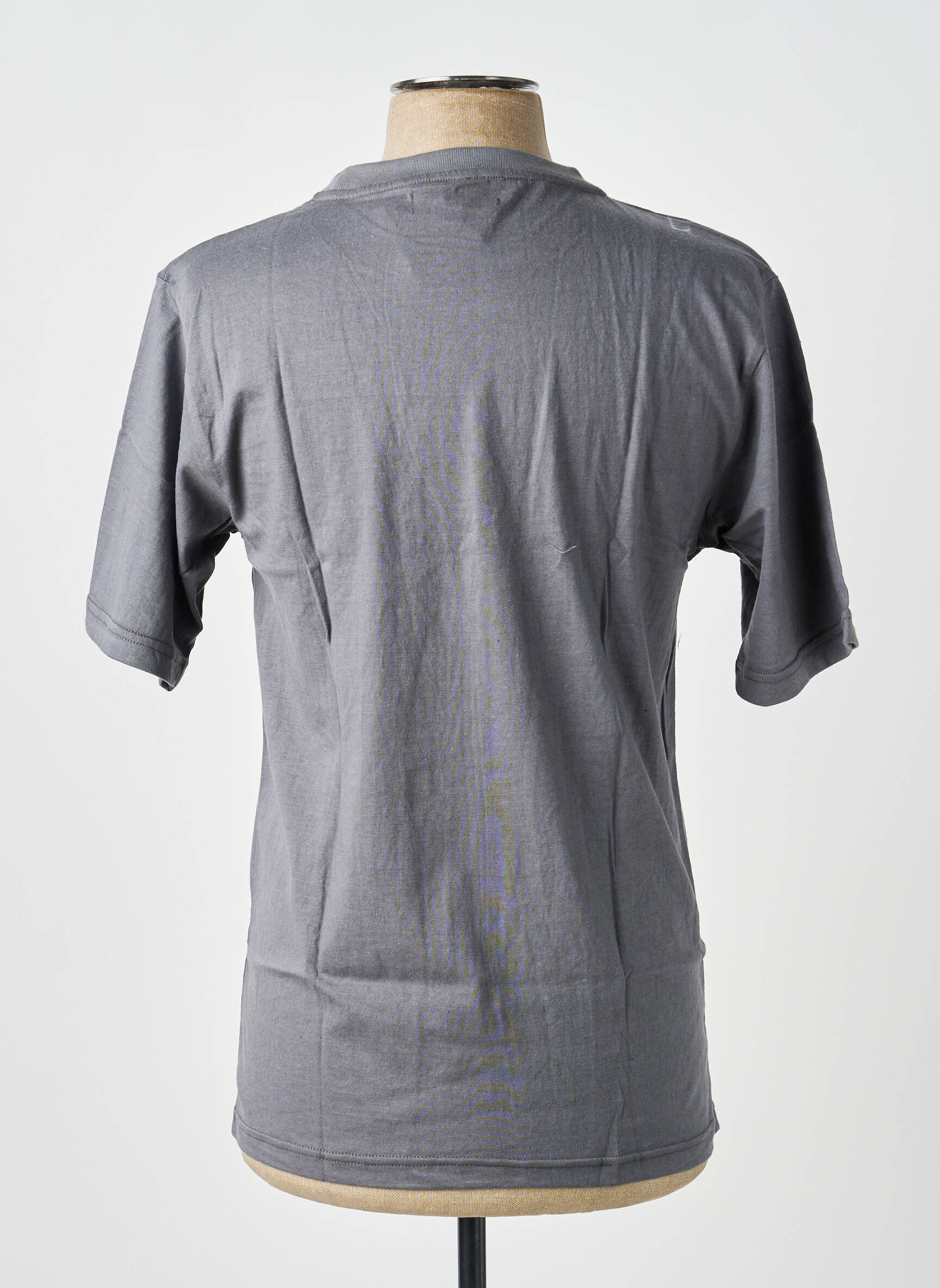 Tricou broderie mâneci scurte gri GWEN & BLACK bărbat