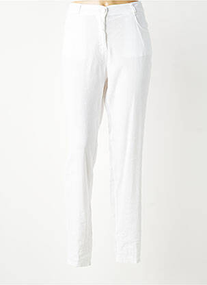 Pantalon slim țesătură poplin mărime normală alb EAST DRIVE femeie