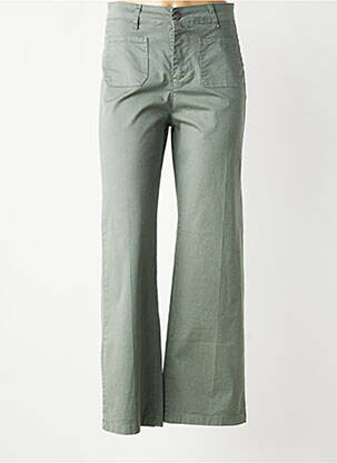 Pantalon larg țesătură poplin mărime normală verde LACOMY femeie