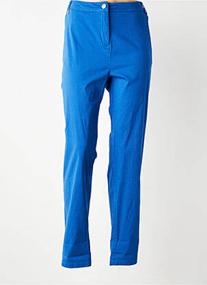 Pantalon slim țesătură poplin mărime normală albastru AGATHE & LOUISE femeie