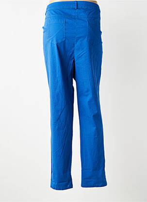 Pantalon slim țesătură poplin mărime normală albastru AGATHE & LOUISE femeie