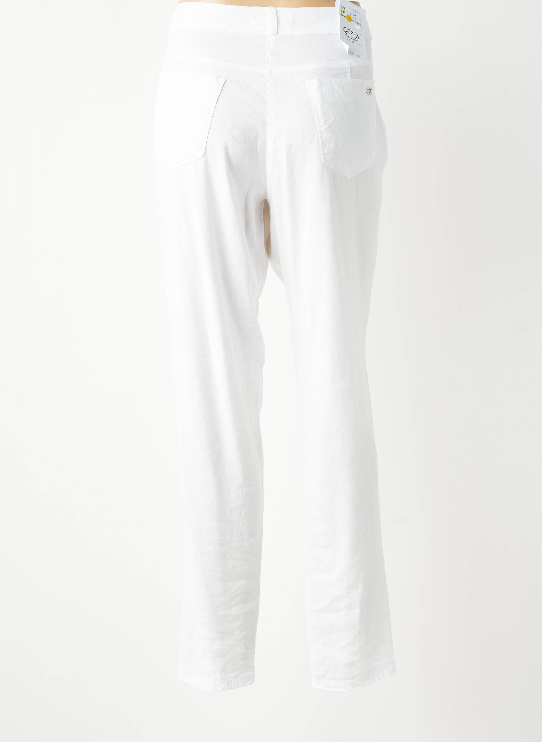 Pantalon slim țesătură poplin mărime normală alb EAST DRIVE femeie
