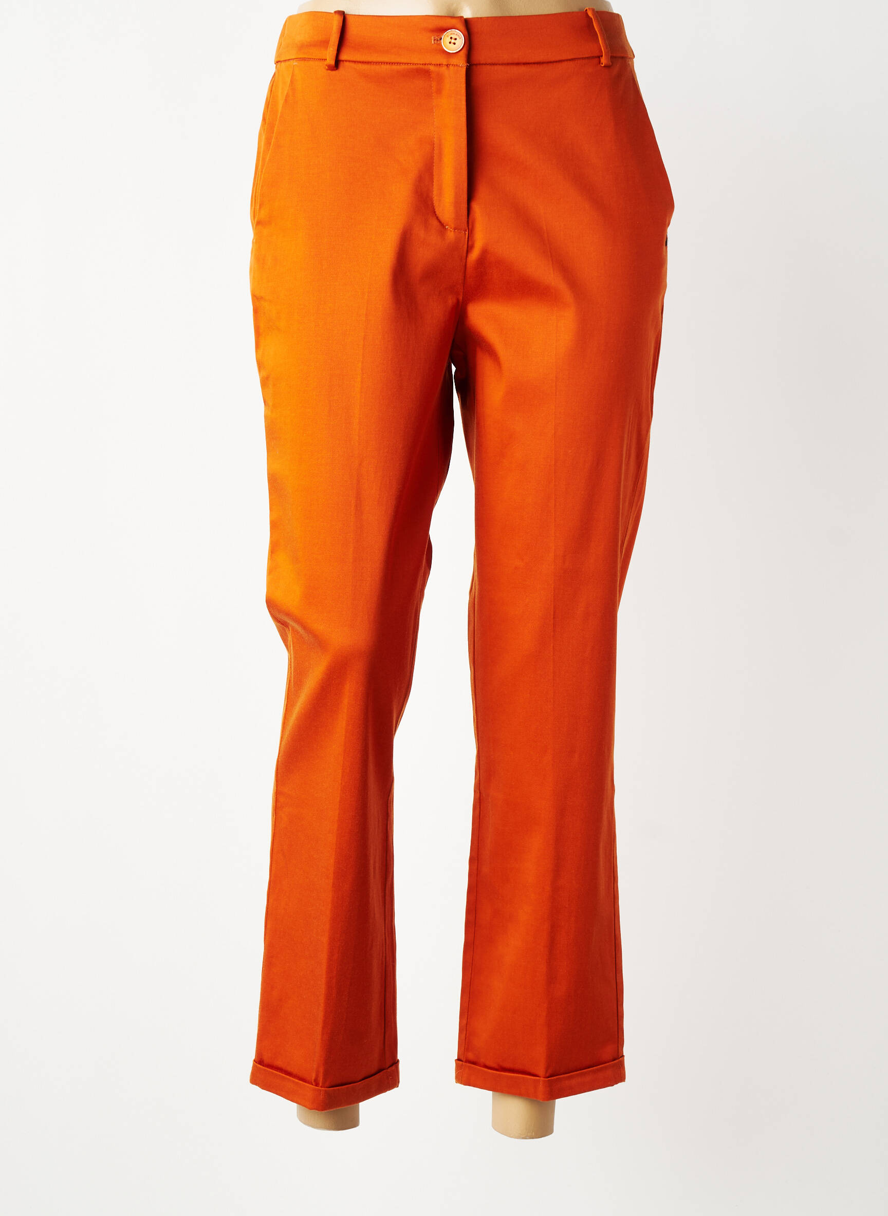 Pantalon 7/8 talie elastică mărime normală portocalie SURKANA femeie
