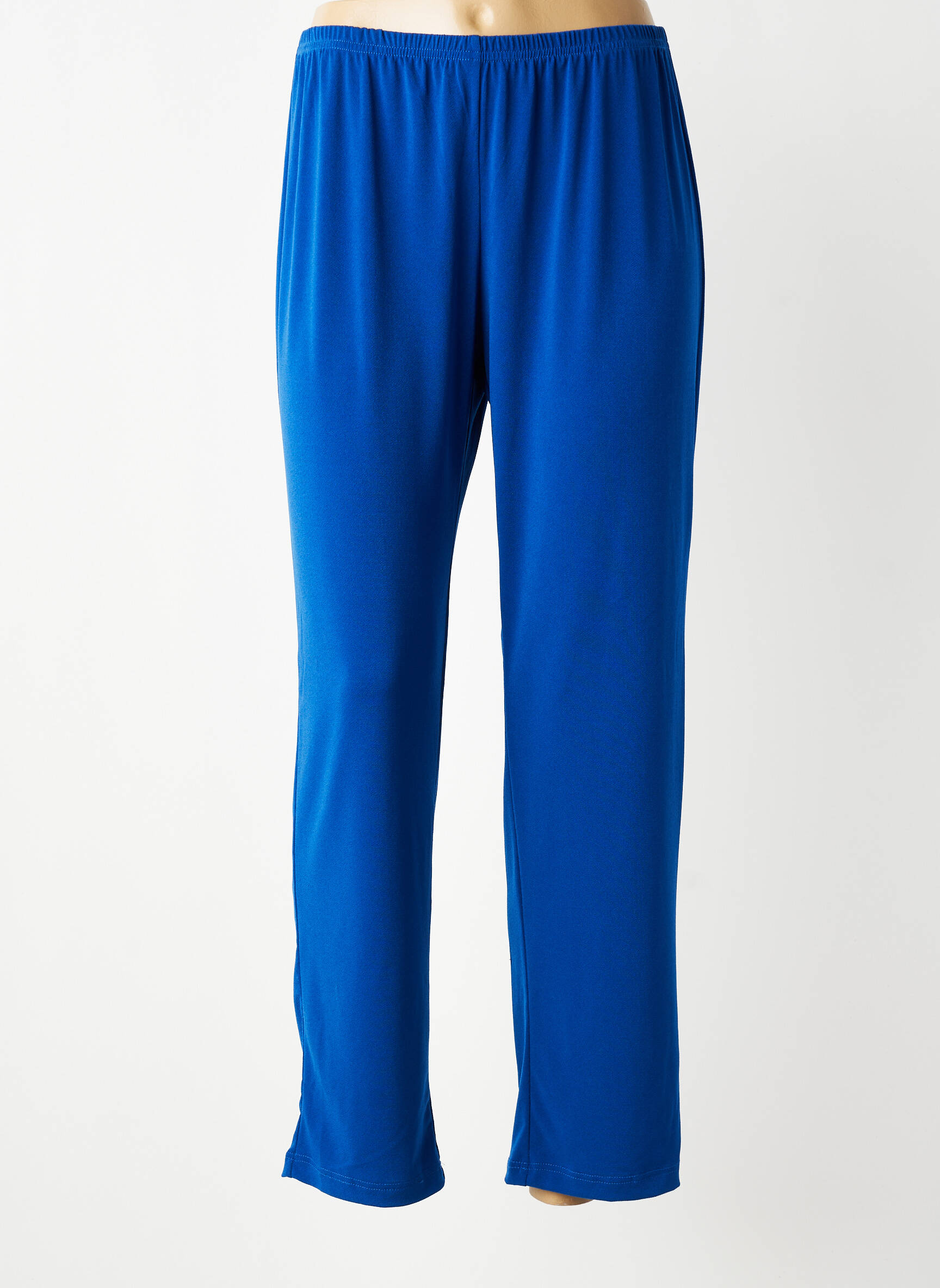 Pantalon slim talie elastică mărime normală albastru TELMAIL femeie