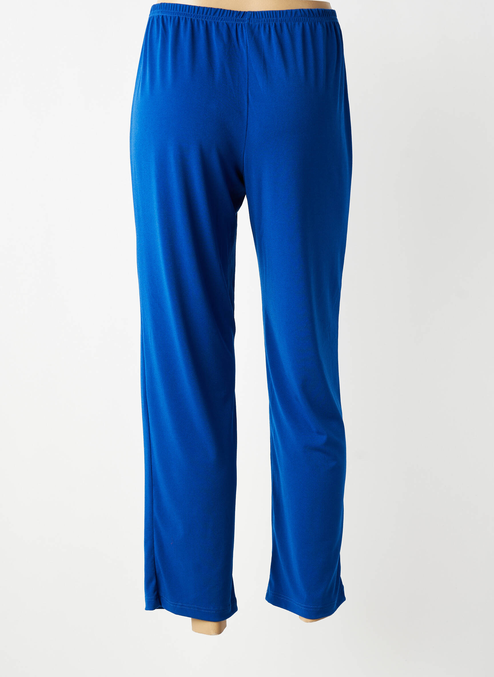 Pantalon slim talie elastică mărime normală albastru TELMAIL femeie