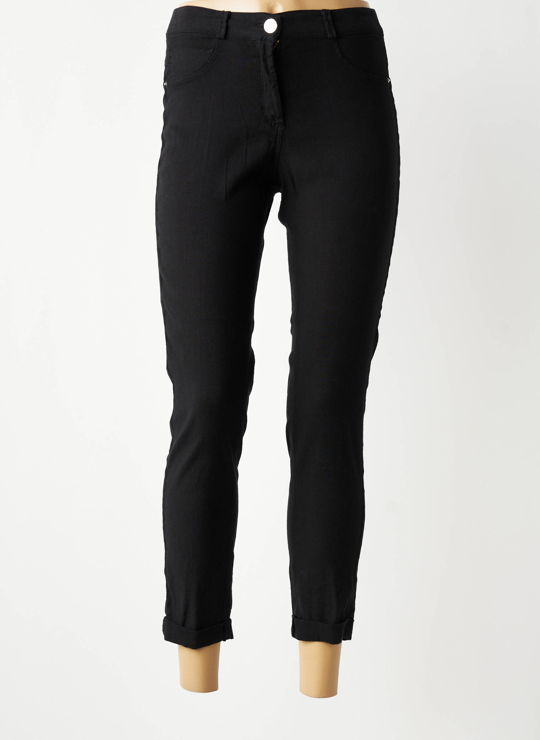 Pantalon 7/8 talie elastică mărime normală negru EAST DRIVE femeie