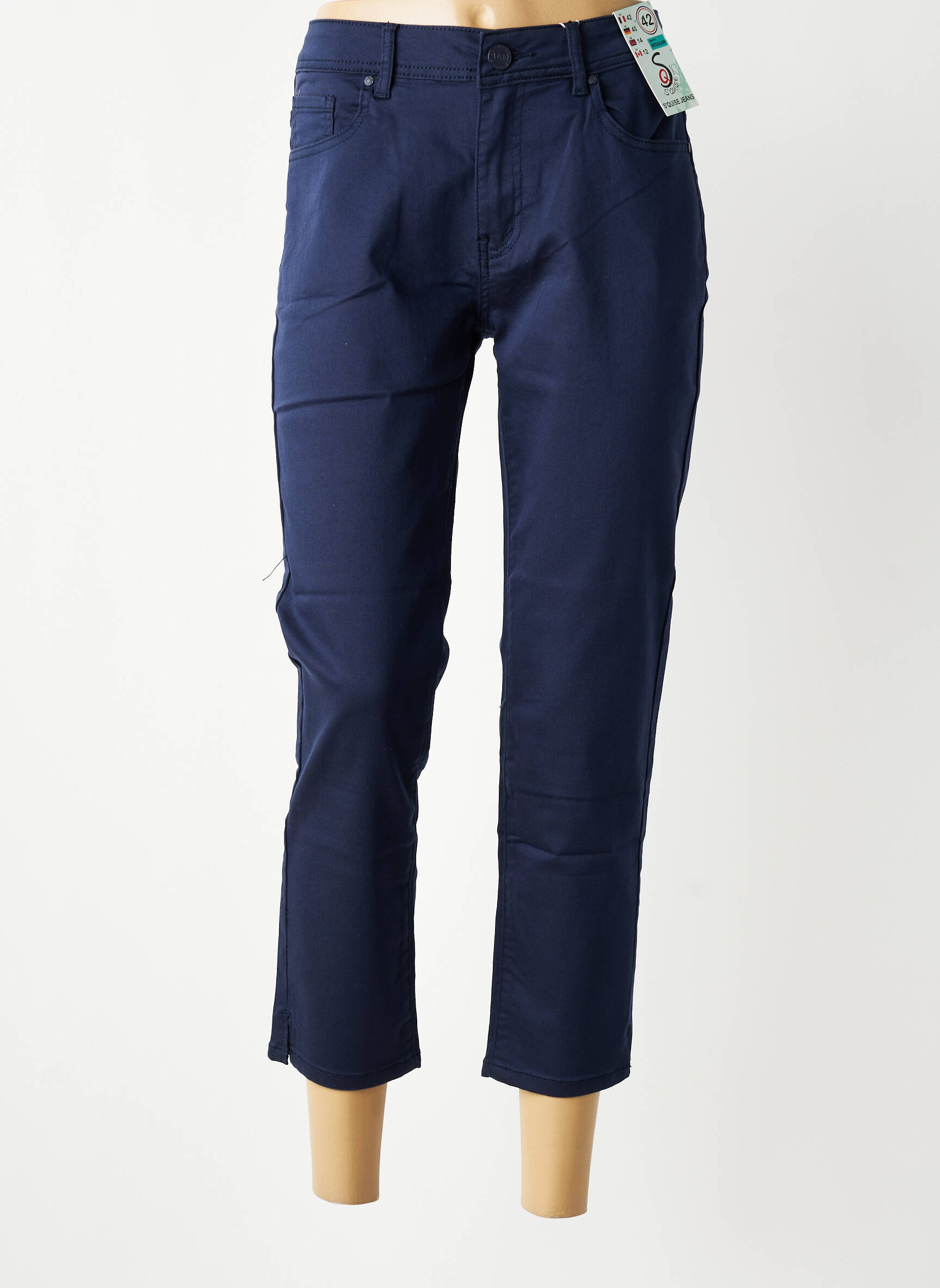 Pantalon trei sferturi elasticitate mărime normală albastru S.QUISE femeie