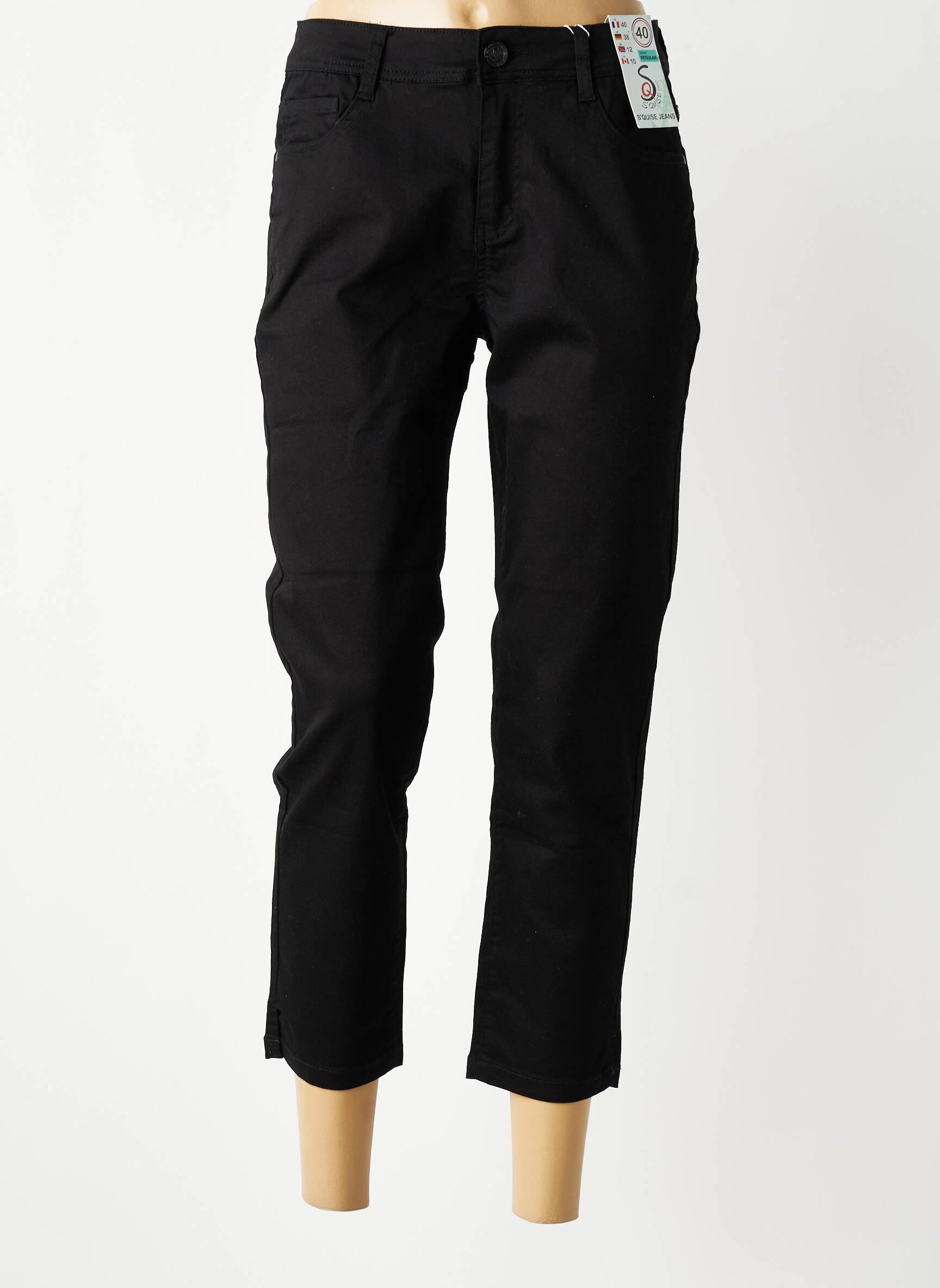 Pantalon trei sferturi elasticitate mărime normală negru S.QUISE femeie