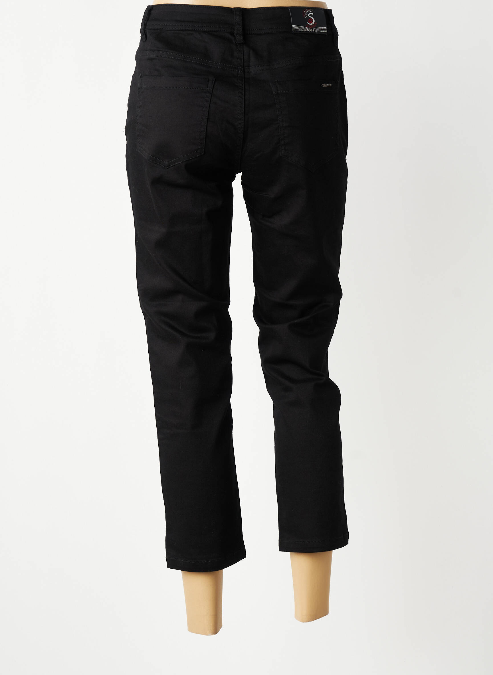 Pantalon trei sferturi elasticitate mărime normală negru S.QUISE femeie