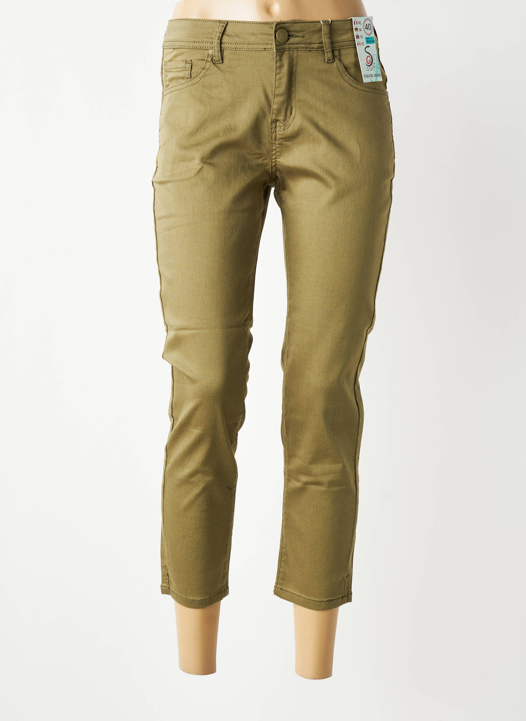 Pantalon trei sferturi elasticitate mărime normală verde S.QUISE femeie