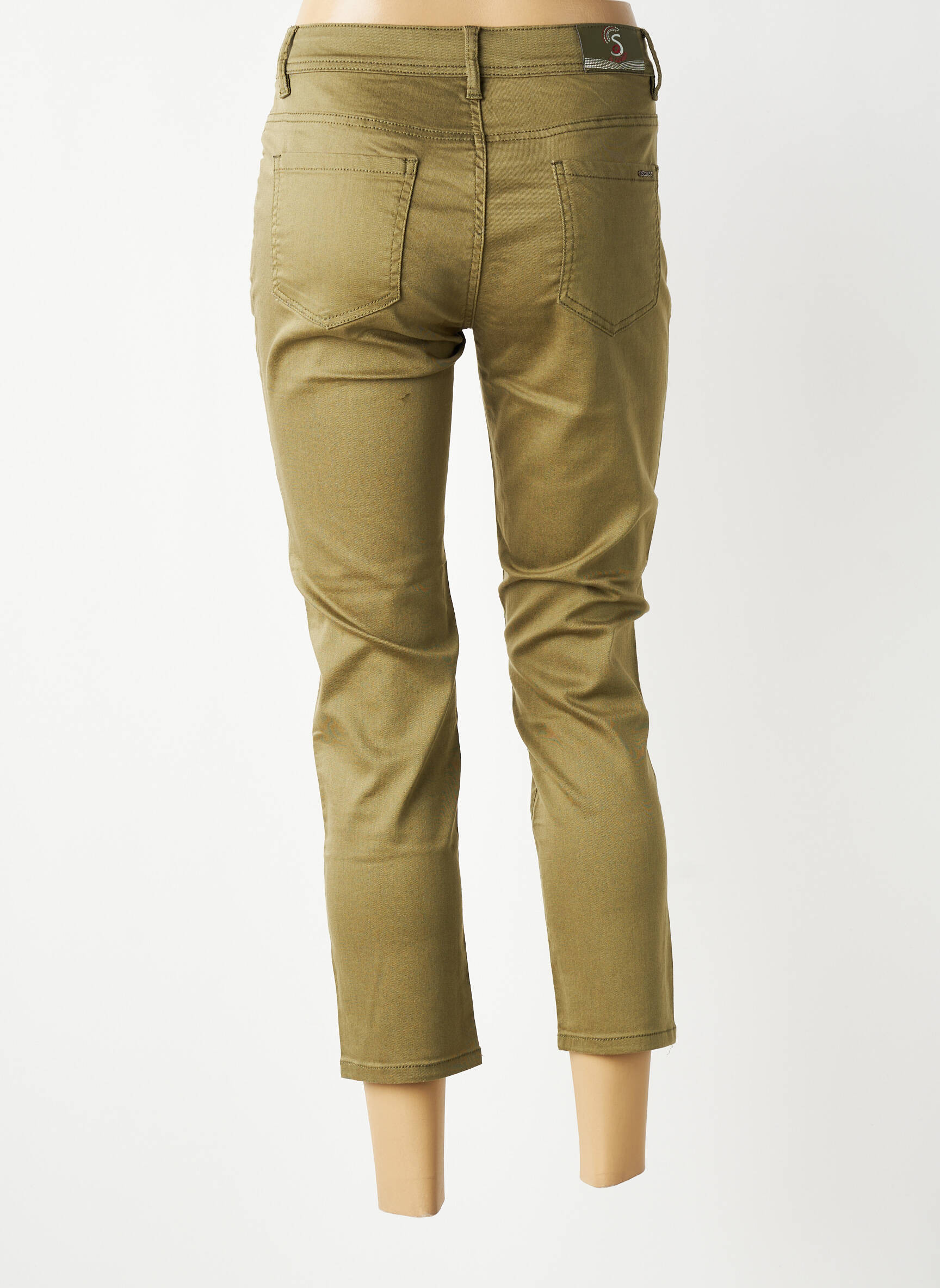 Pantalon trei sferturi elasticitate mărime normală verde S.QUISE femeie